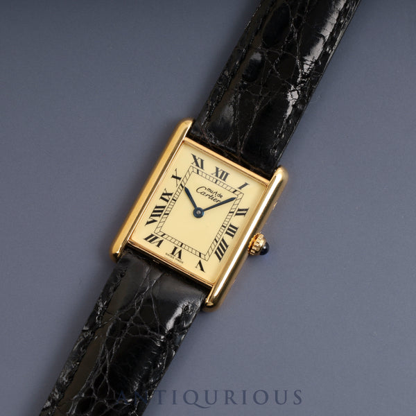 Cartier Must Tank LM QZ Ivory Roman Dial