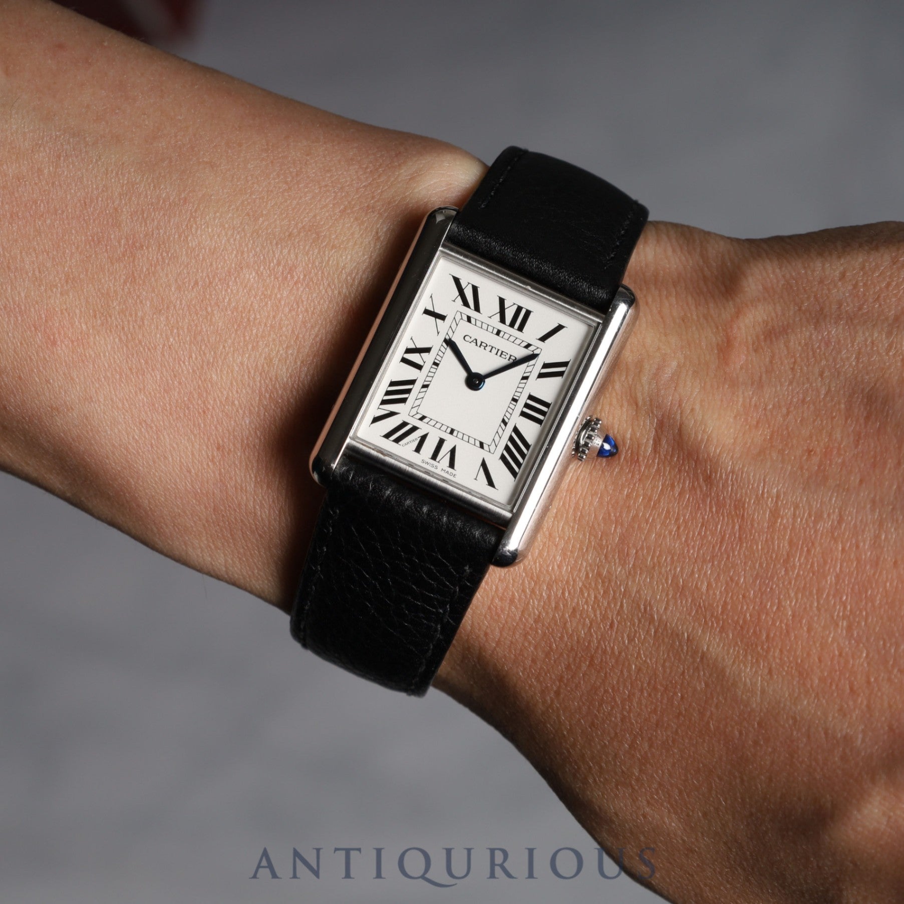 カルティエ タンクマスト LM QZ WSTA0041 / 4323 SS 革 純正尾錠(SS)シルバー文字盤 箱 保証書(2021年)