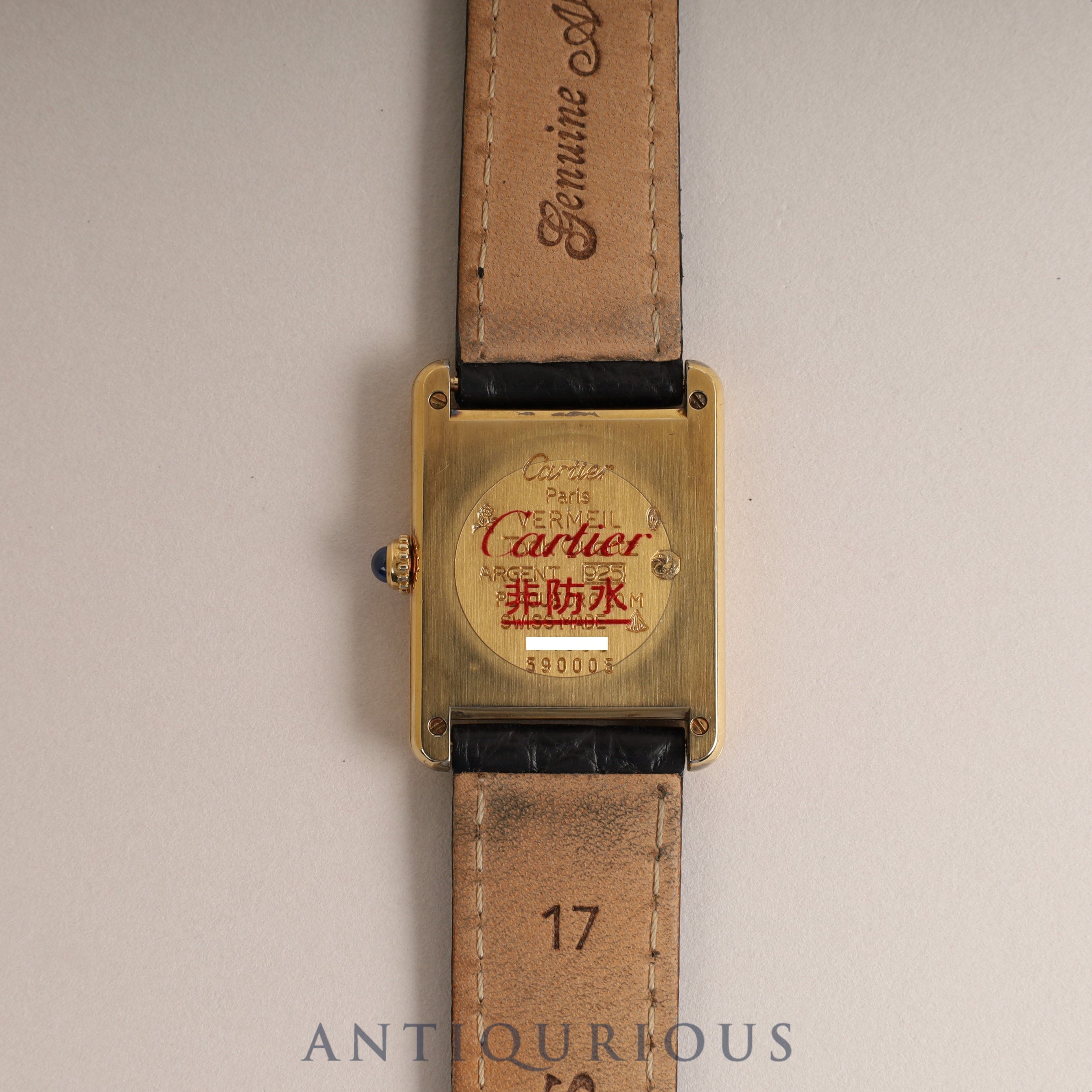 Cartier Must Tank LM QZ Black Roman Dial Fully Serviced
