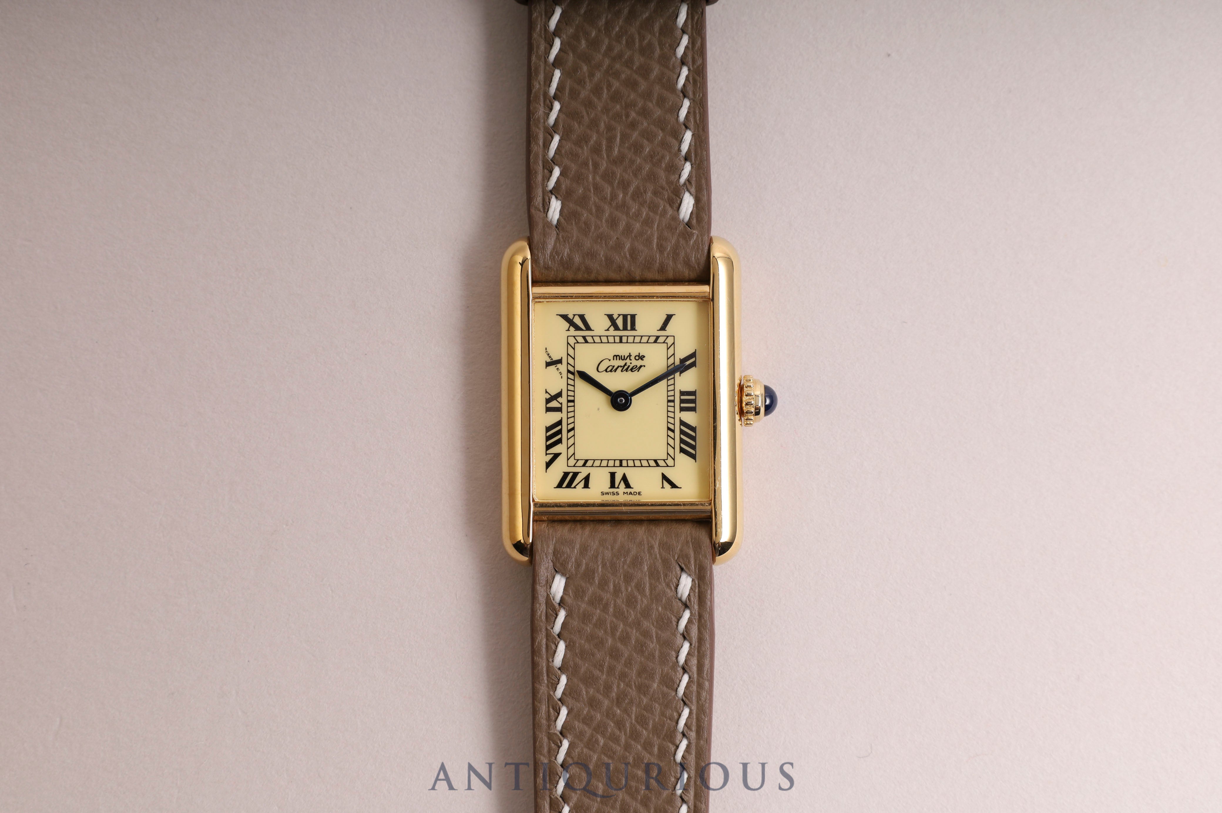 Cartier Must Tank SM QZ Ivory Roman Dial 5057001 with box and warranty Complete service completed