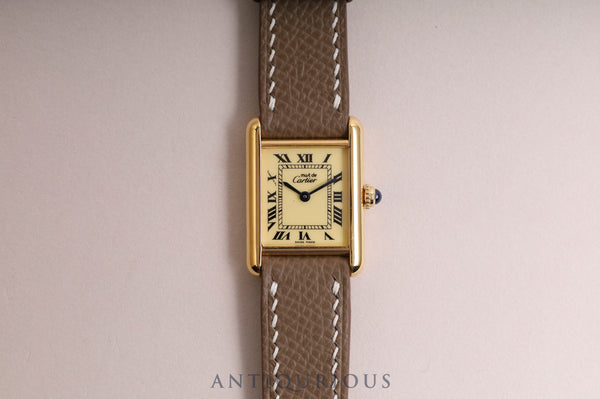 Cartier Must Tank SM QZ Ivory Roman Dial 5057001 with box and warranty Complete service completed