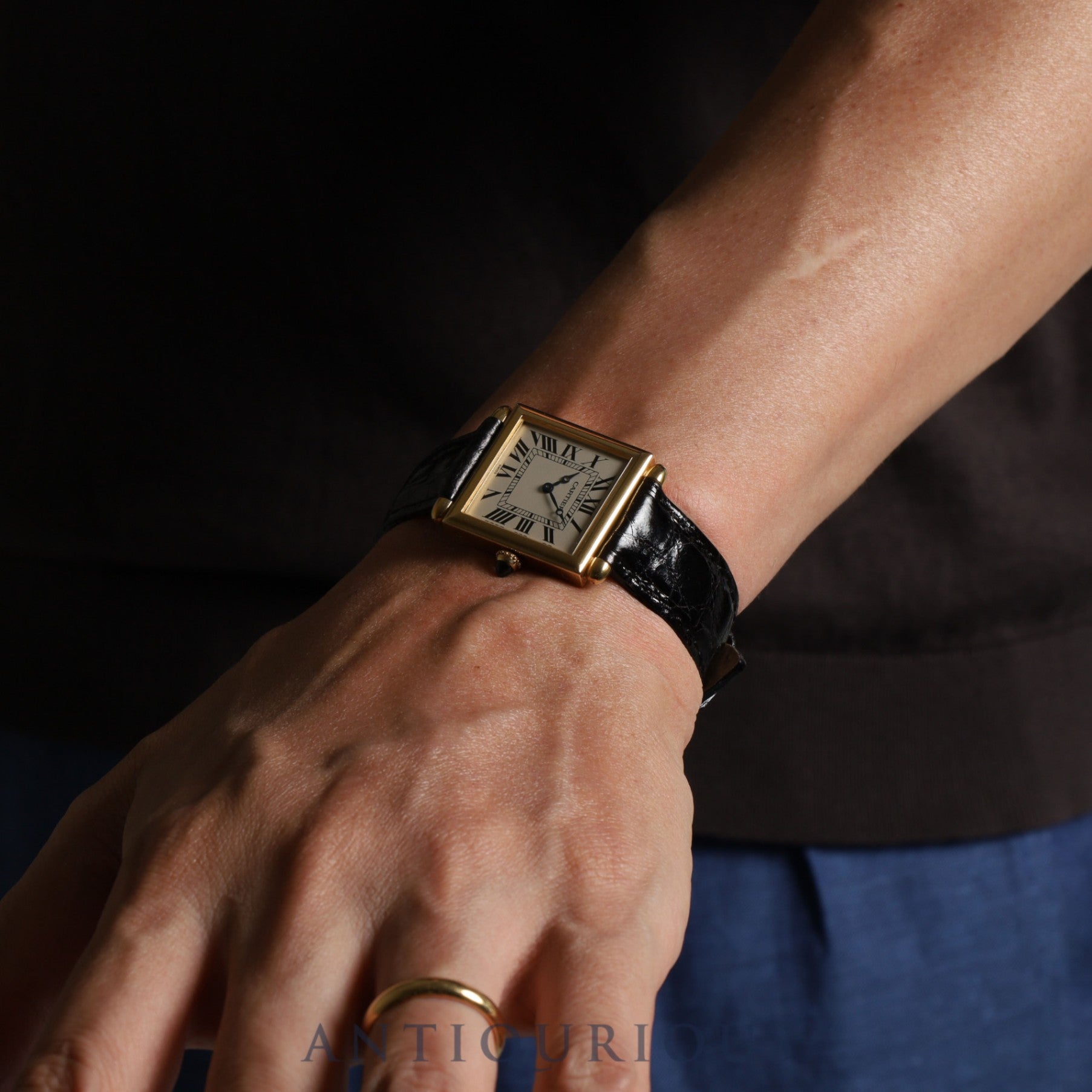 Cartier Tank Obv W1512256 1630 2 Quartz 750 Leather Genuine Buckle (750) Silver Roman Dial Overhauled