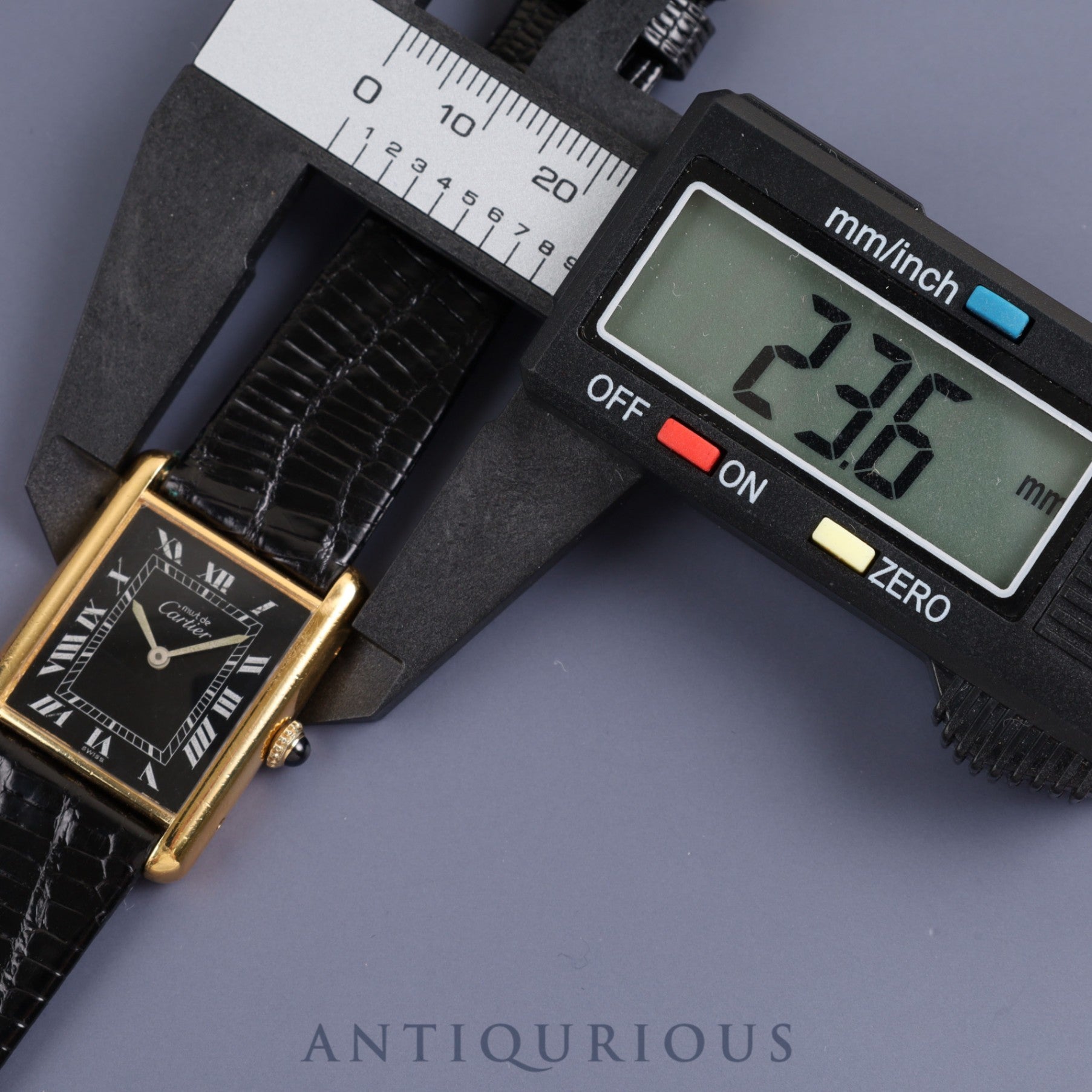 Cartier Must Tank LM Manual winding Cal.78-1 925 Leather Genuine buckle (GP) Black Roman dial Overhauled