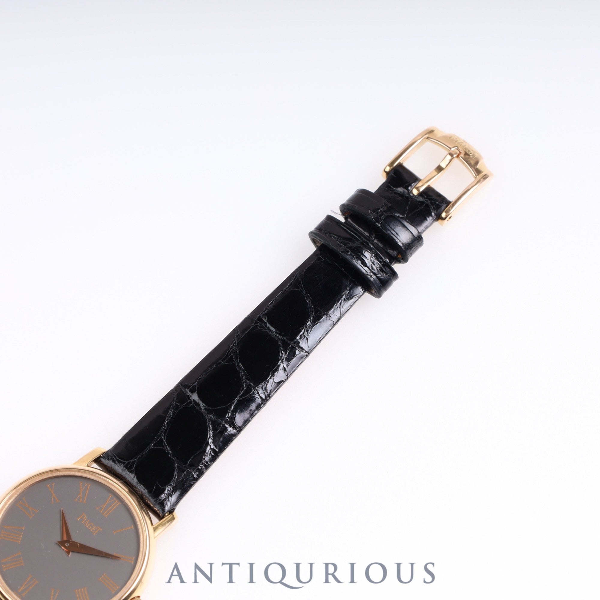 ピアジェ ラウンド 80005 クォーツ PG 革 純正尾錠(750)グレー文字盤 24.5mm