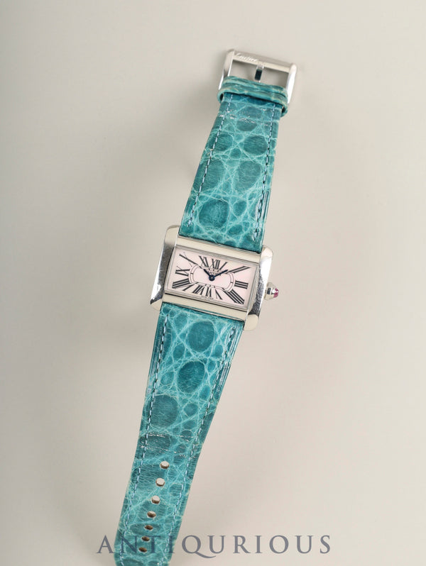 Cartier Tank Divan Mini W6301455/ 2599 Quartz Cal.157 SS Original Leather Strap Original Pin Buckle (SS) Pink Shell Roman SWISS MADE mark Box Booklet Overhauled