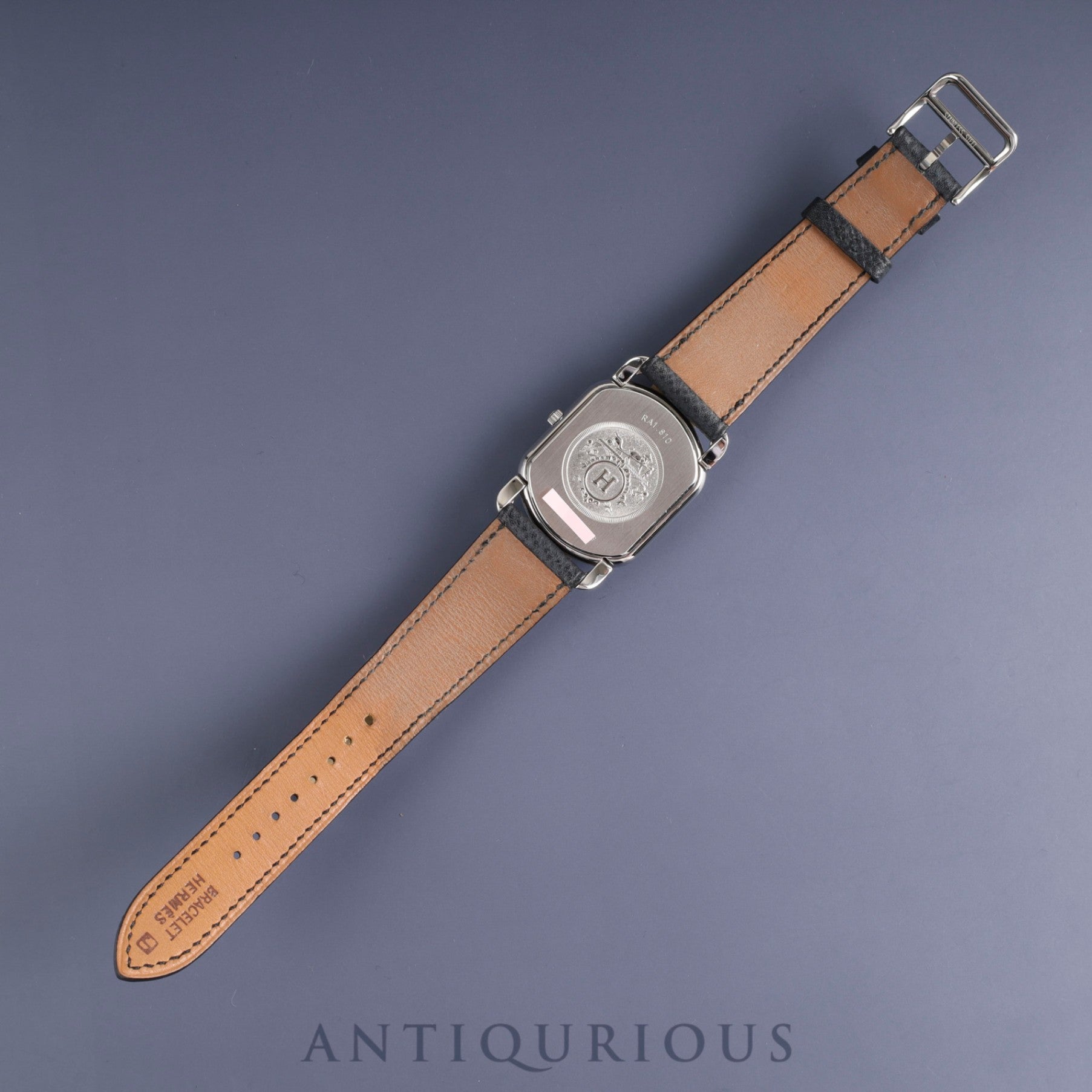 エルメス ラリー RA1.810 クォーツ Cal.980.163 SS 純正革ベルト(□J刻印:2006年) 純正尾錠(SS) グレー文字盤 冊子 オーバーホール済み