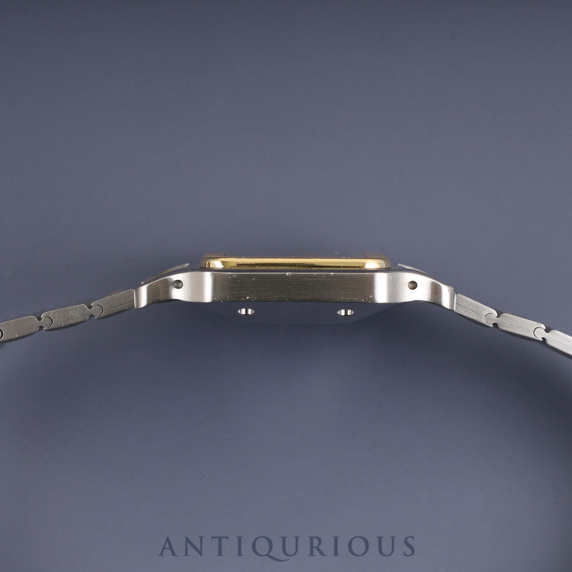 Cartier Santos Galbee LM 2961 Automatic, Stainless Steel/Yellow Gold, Garnet Dial, Bordeaux Dial, Completely Serviced (Full Maintenance) at a Cartier Boutique