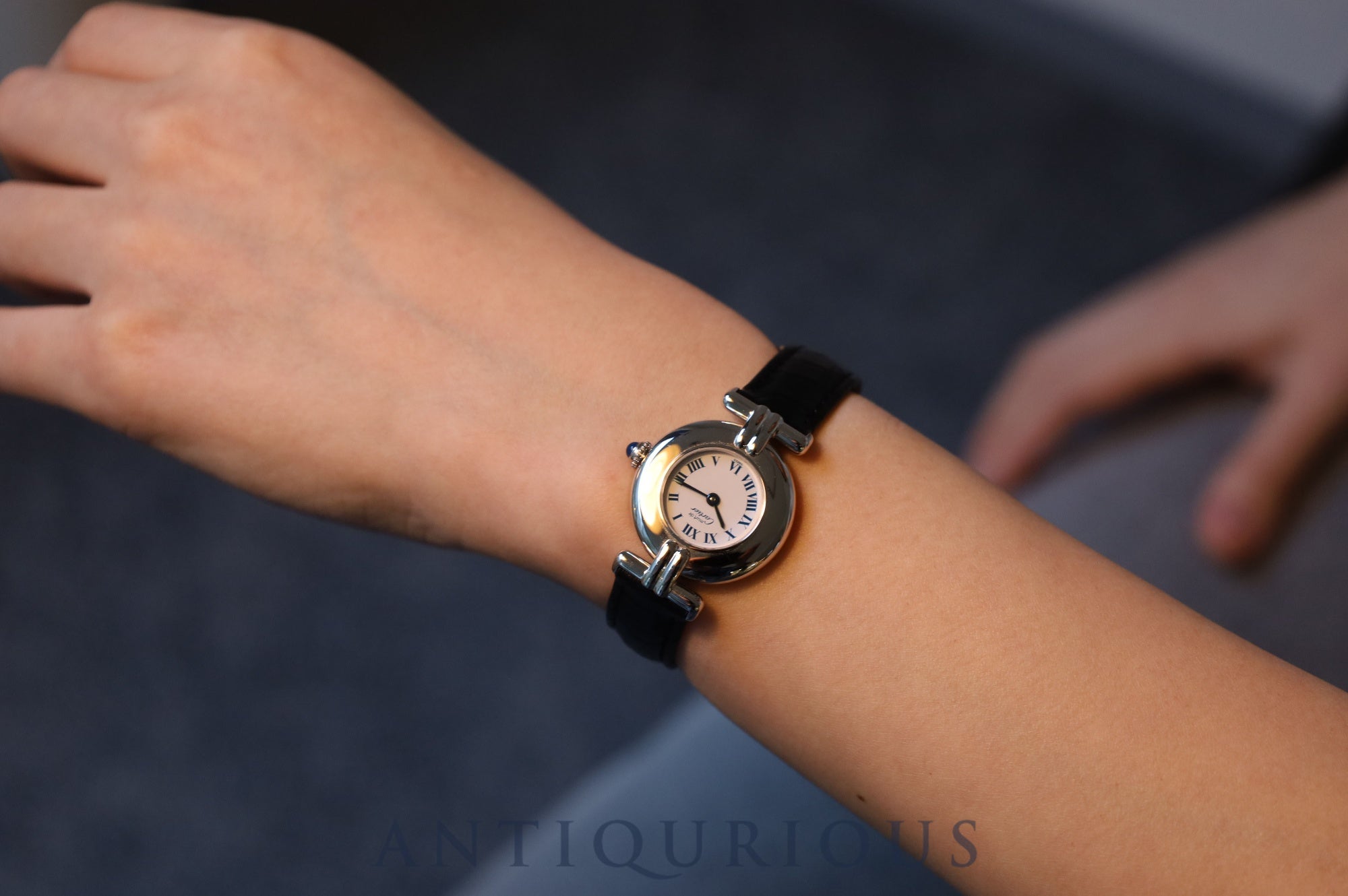 Cartier Must Colisee 690002 Quartz Cal.90 SV925 Leather Genuine D Buckle (SS) White Roman Dial Overhauled