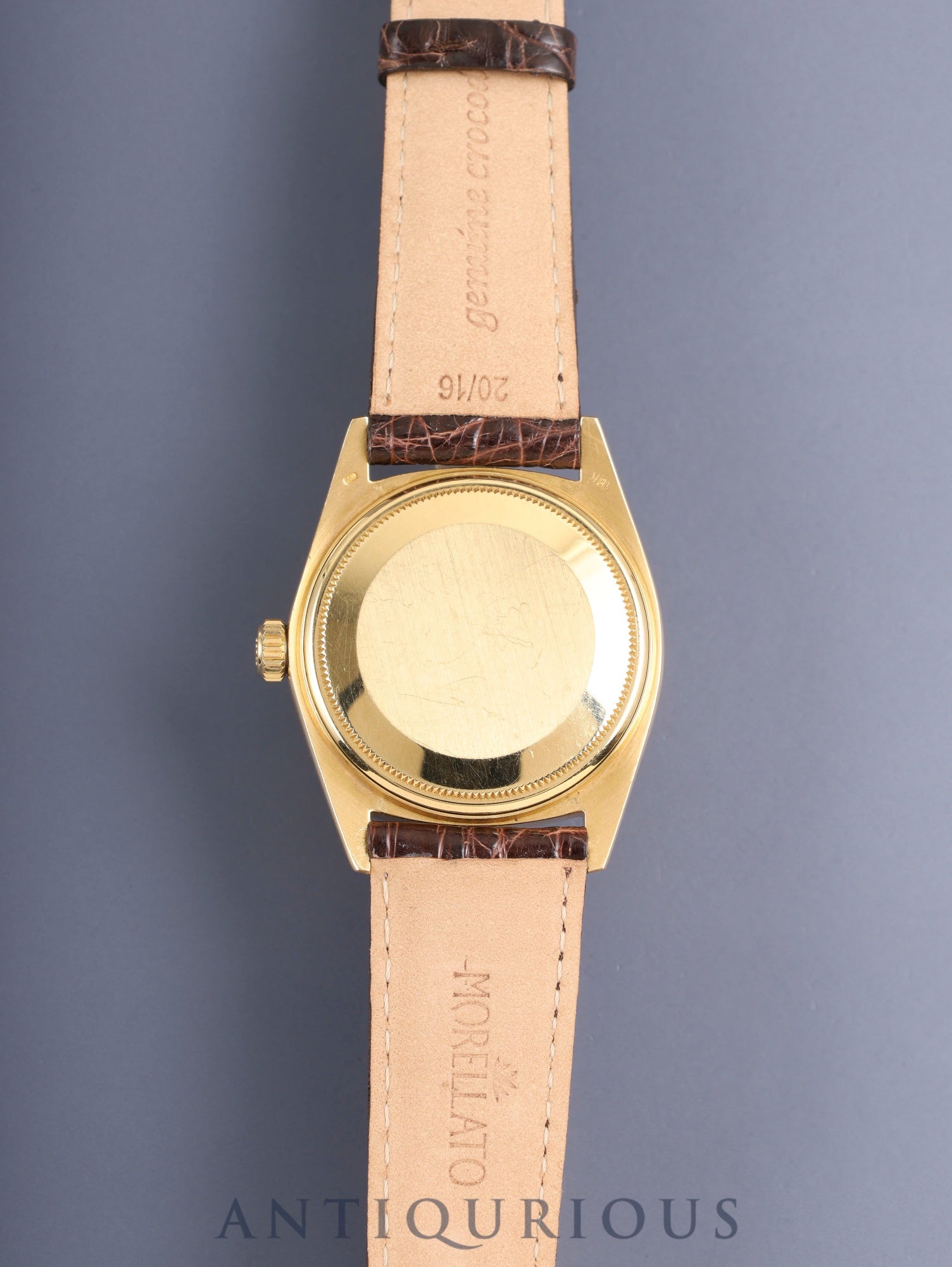 ロレックス デイデイト 1803 自動巻き Cal.1556 750YG 革 純正ピンバックル(GP)シグマダイアル シャンパン文字盤 34番台(1971年)オーバーホール済み