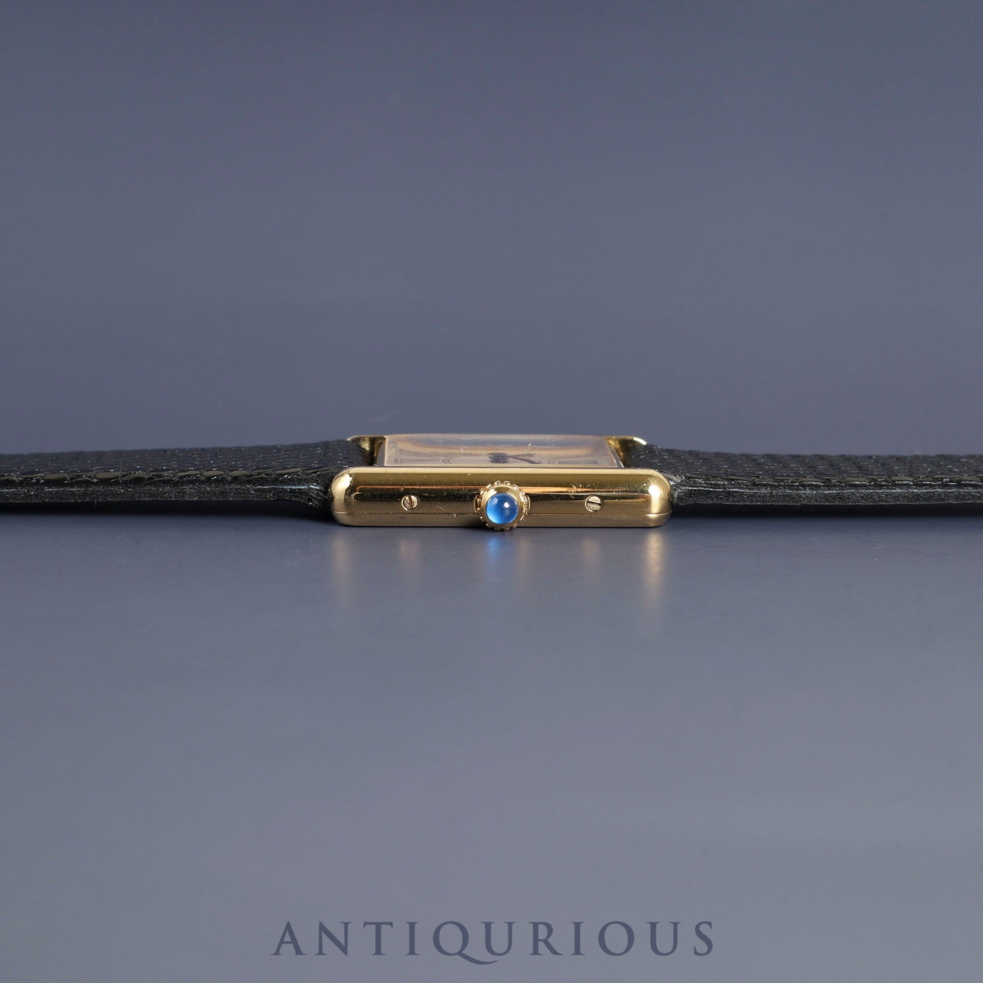 Cartier Must Tank LM W1005654 / 590005 Quartz Cal.690 SV925 Leather Genuine Buckle (GP) Opalan Dial Overhauled