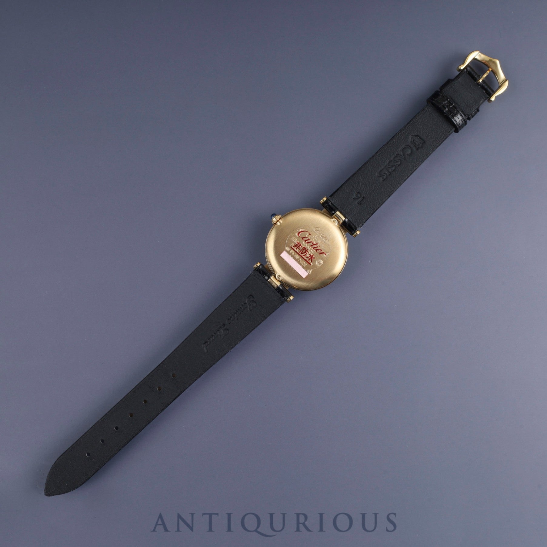 カルティエ マスト ヴァンドーム VLC LM 590003 クォーツ SV925 革 純正尾錠(GP) オパラン文字盤 カルティエブティックにてコンプリートサービス済み