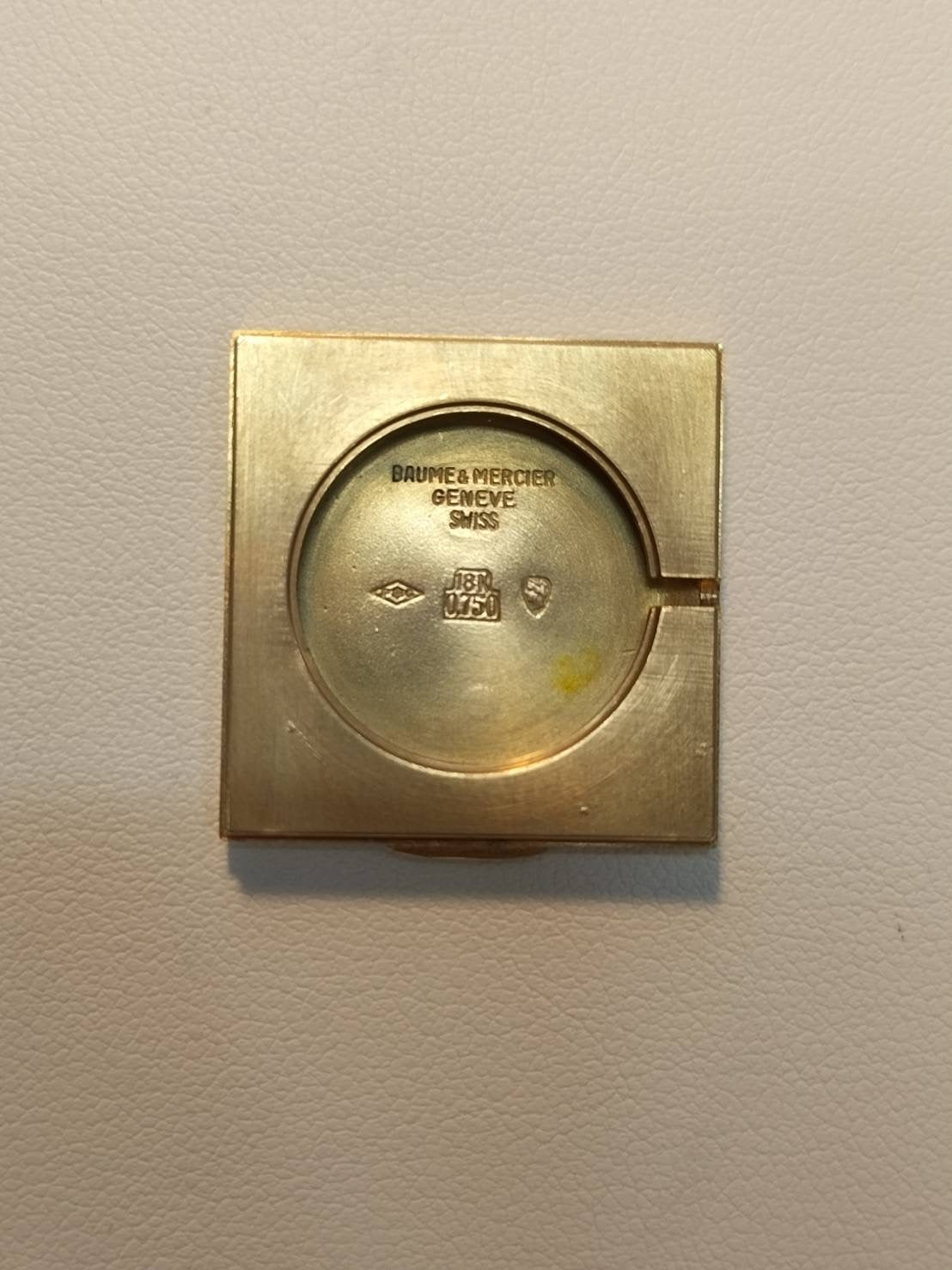 Baume & Mercier Rectangular 37059 (B) Manual winding Cal.8M775 750 Leather Genuine buckle (GP) Black (onyx) dial Overhauled