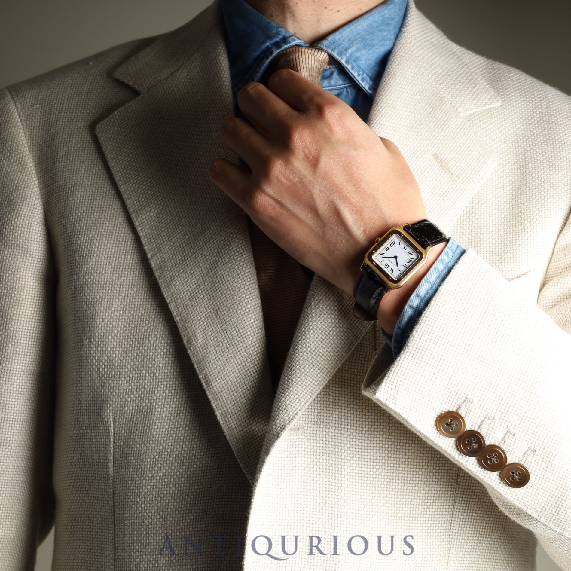 Cartier Santos-Dumont LM 9606 Manual winding Cal.21 750 Leather Genuine buckle (GP) White Roman dial Overhauled