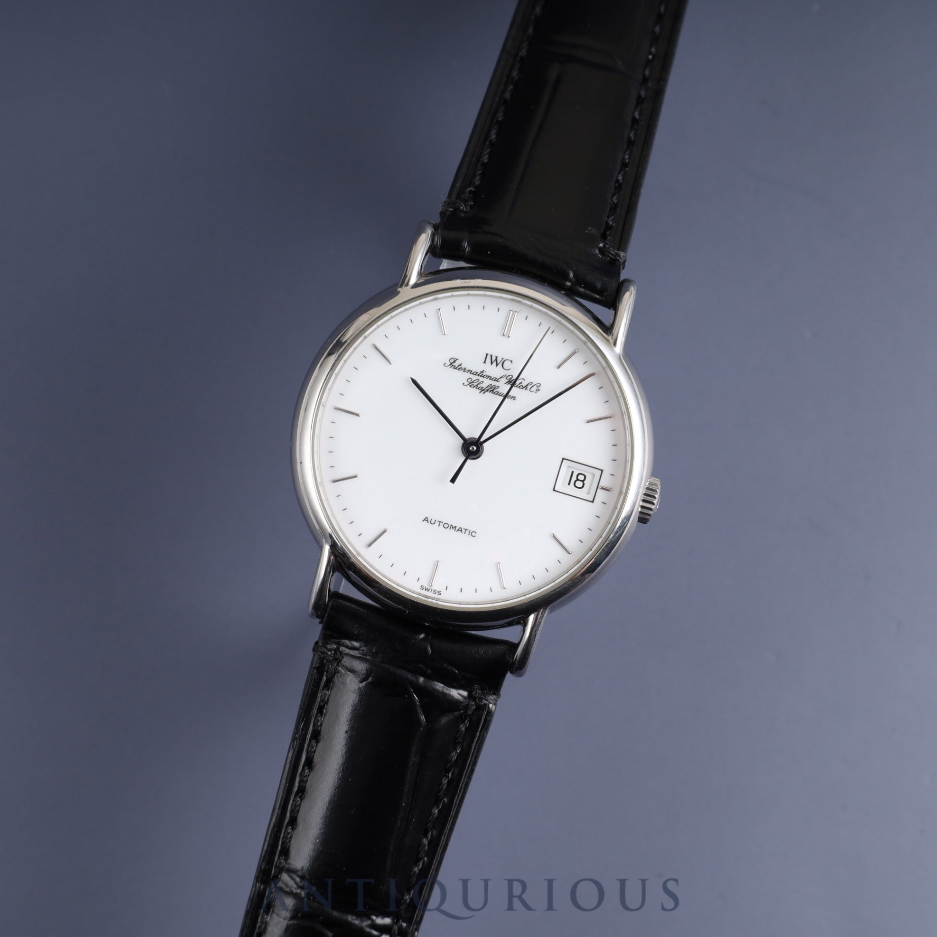 IWC Portofino IW351320 Automatic SS Leather Genuine Buckle (SS) White Dial Warranty (1995) Overhauled IWC