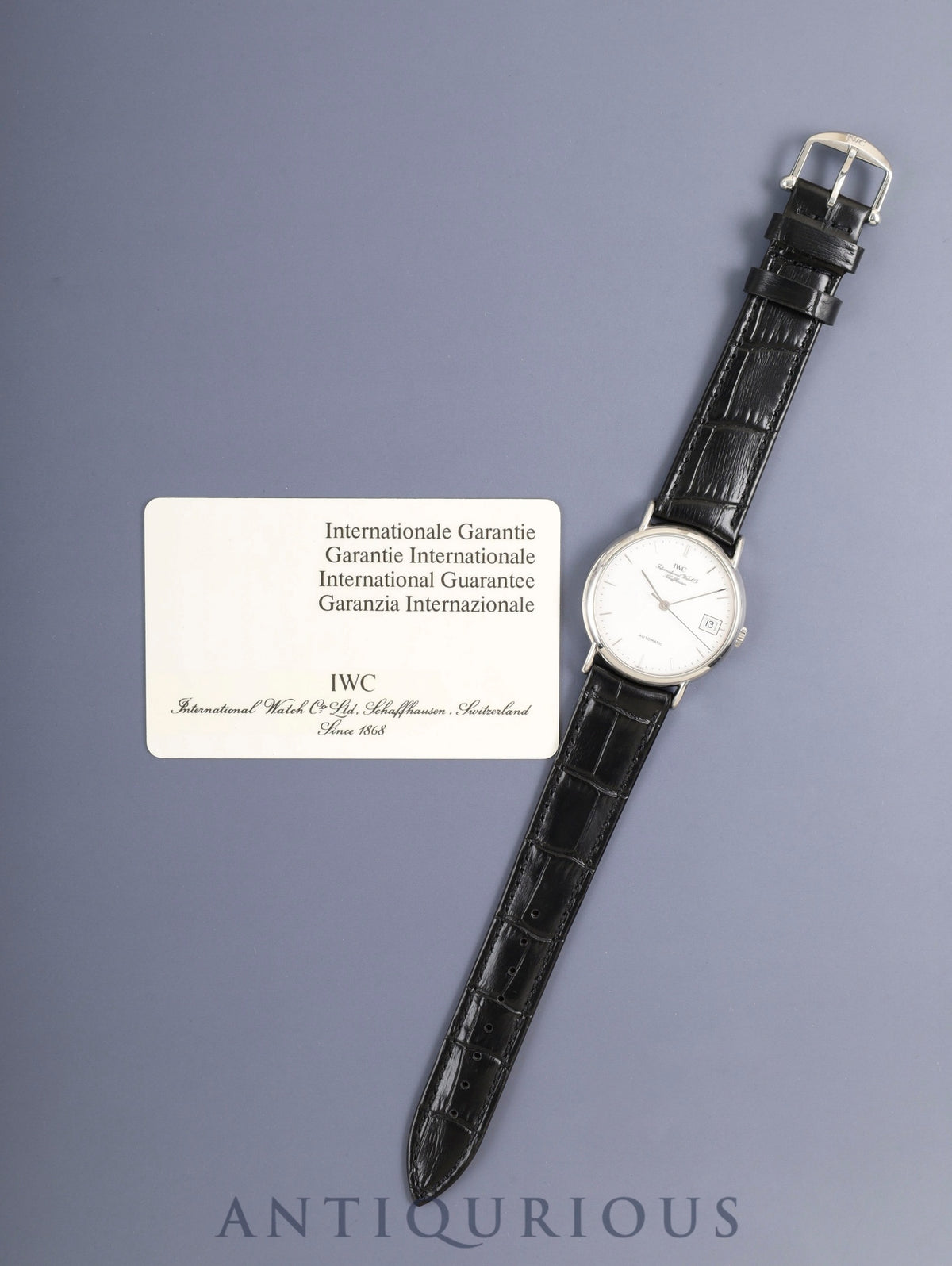 IWC ポートフィノ IW351320 自動巻き Cal.C.37521 SS 革 純正ピンバックル(SS)ホワイト文字盤 34mm 保証書(1997年)オーバーホール済み アイダブリュシー
