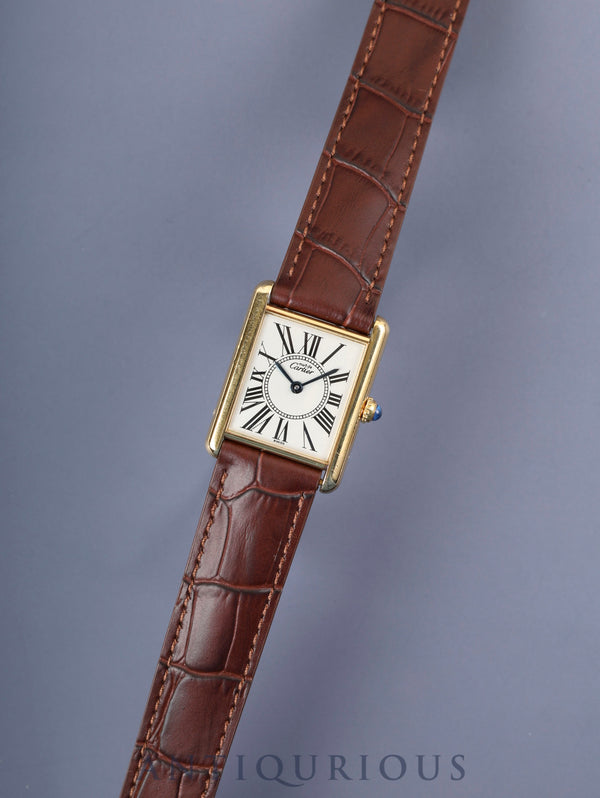 カルティエ マストタンク LM W1005554 / 590005 クォーツ Cal.90 SV925 革 純正Dバックル(GP)オパラン文字盤 オーバーホール済み