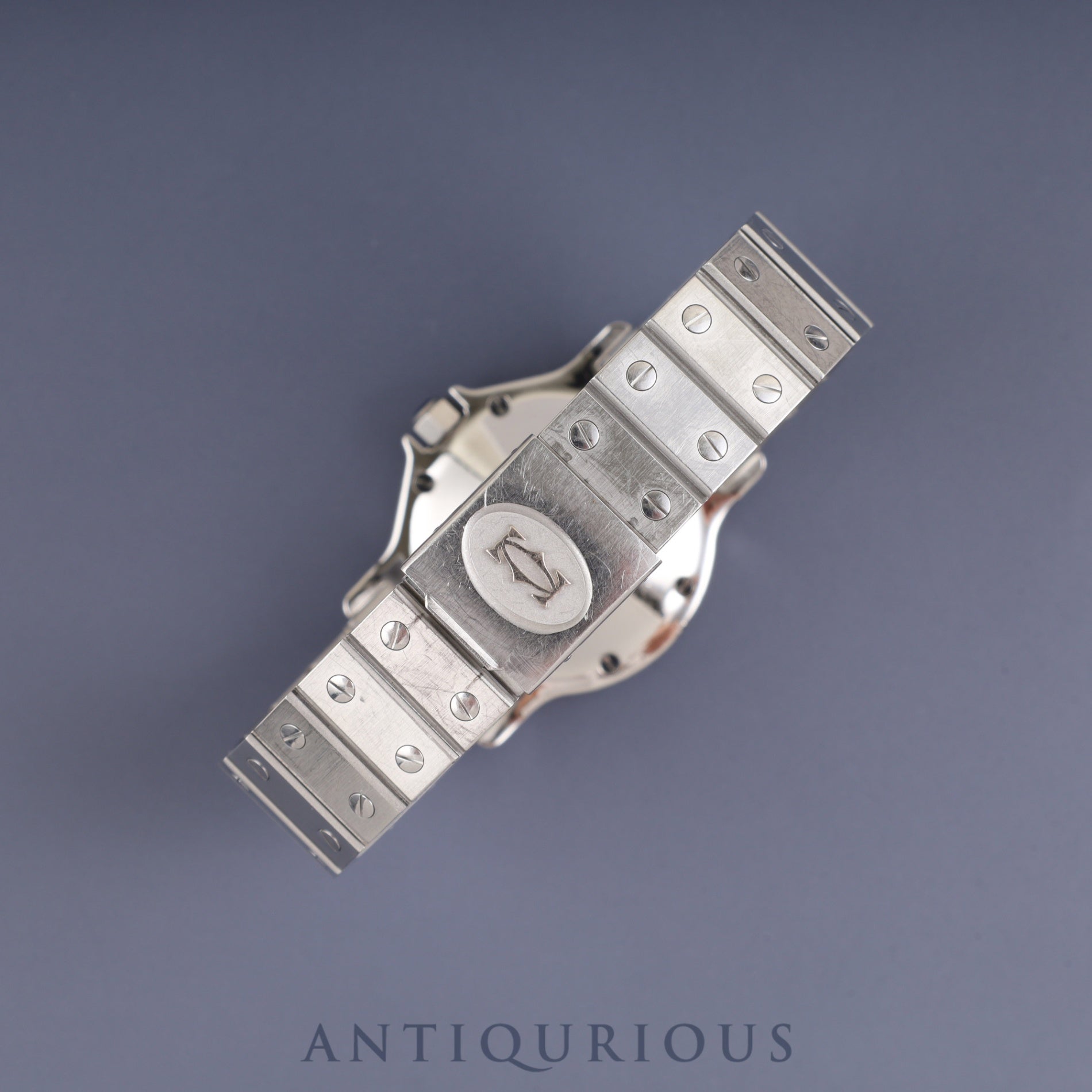 カルティエ サントス オクタゴン LM 2965 自動巻き SS SS グレーゴースト文字盤 冊子 保証書(1985年) カルティエブティックにてコンプリートサービス済み