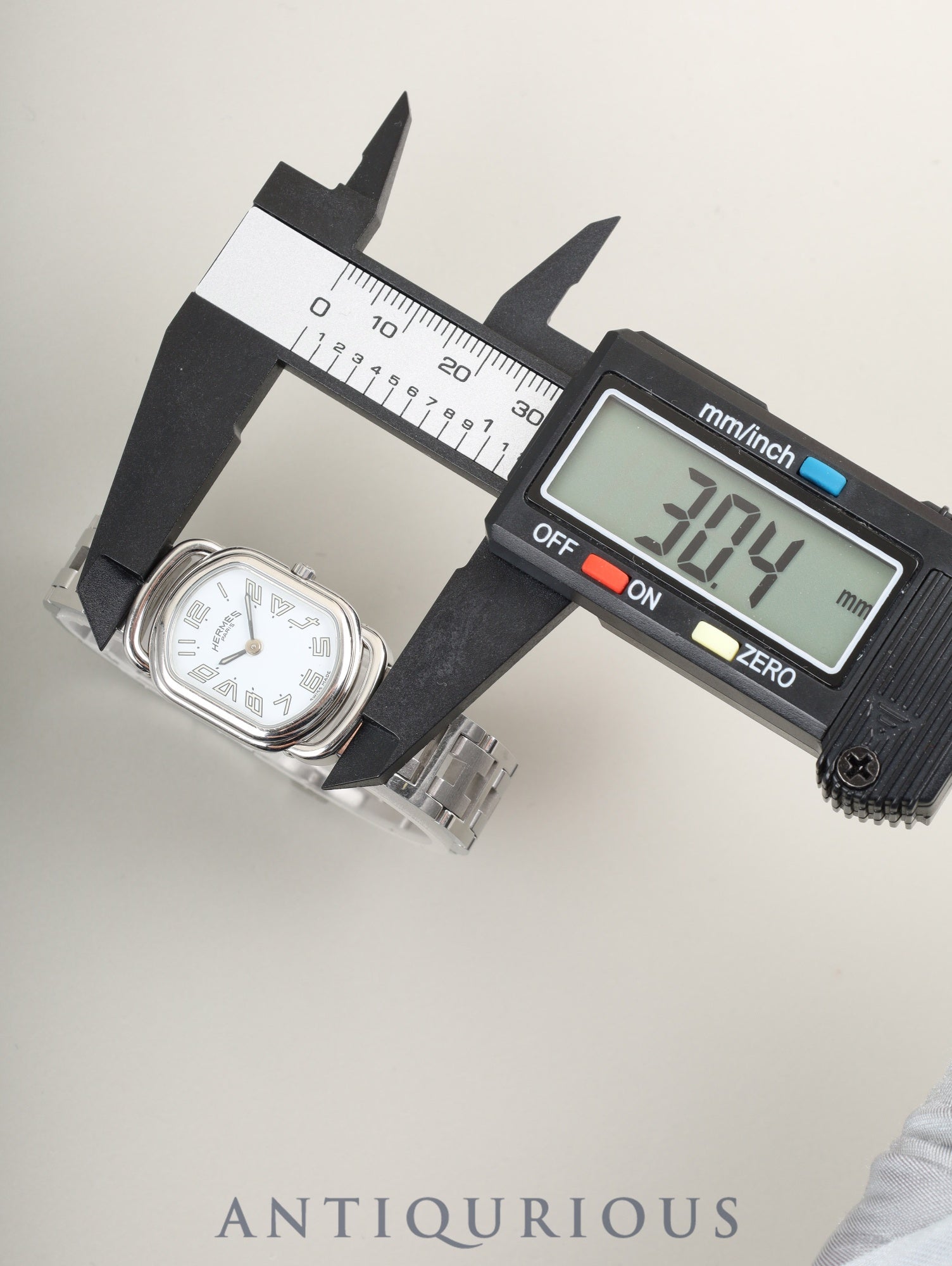 エルメス ラリー RA1.210 クォーツ Cal.976.001 SS SS ホワイト文字盤 箱 オーバーホール済み