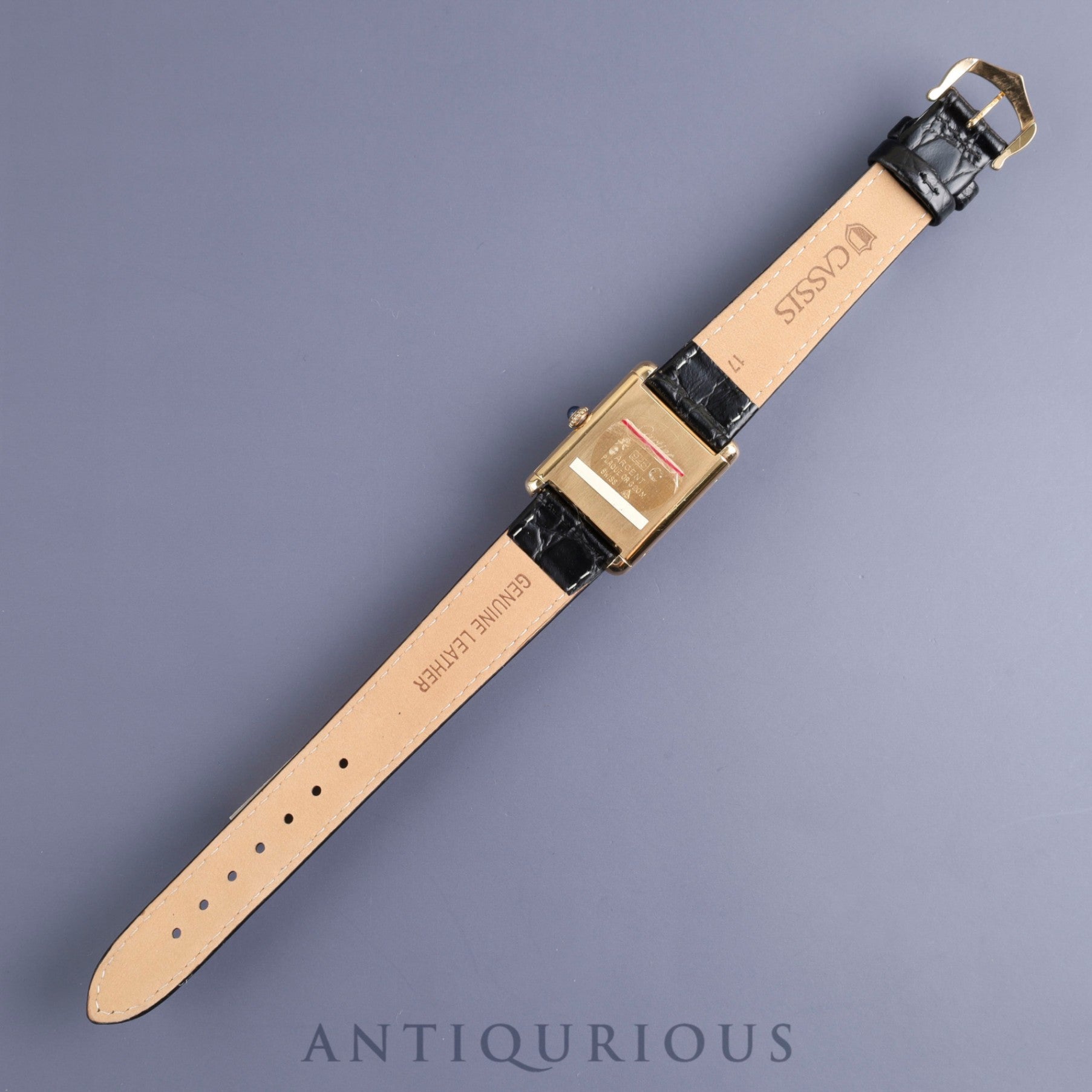 Cartier Must Tank LM Manual winding Cal.78-1 SV925 Leather Genuine buckle (GP) Black onyx dial Overhauled