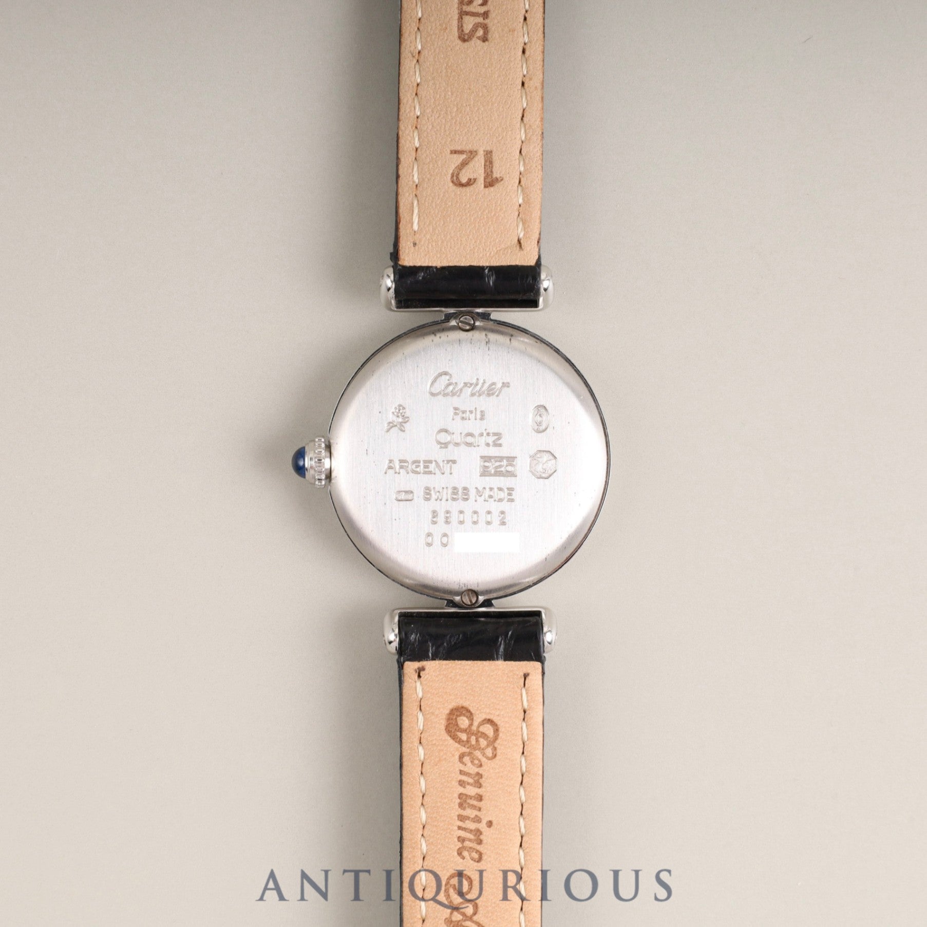 Cartier Must Colisee 690002 Quartz Cal.90 SV925 Leather Genuine D Buckle (SS) White Roman Dial Overhauled