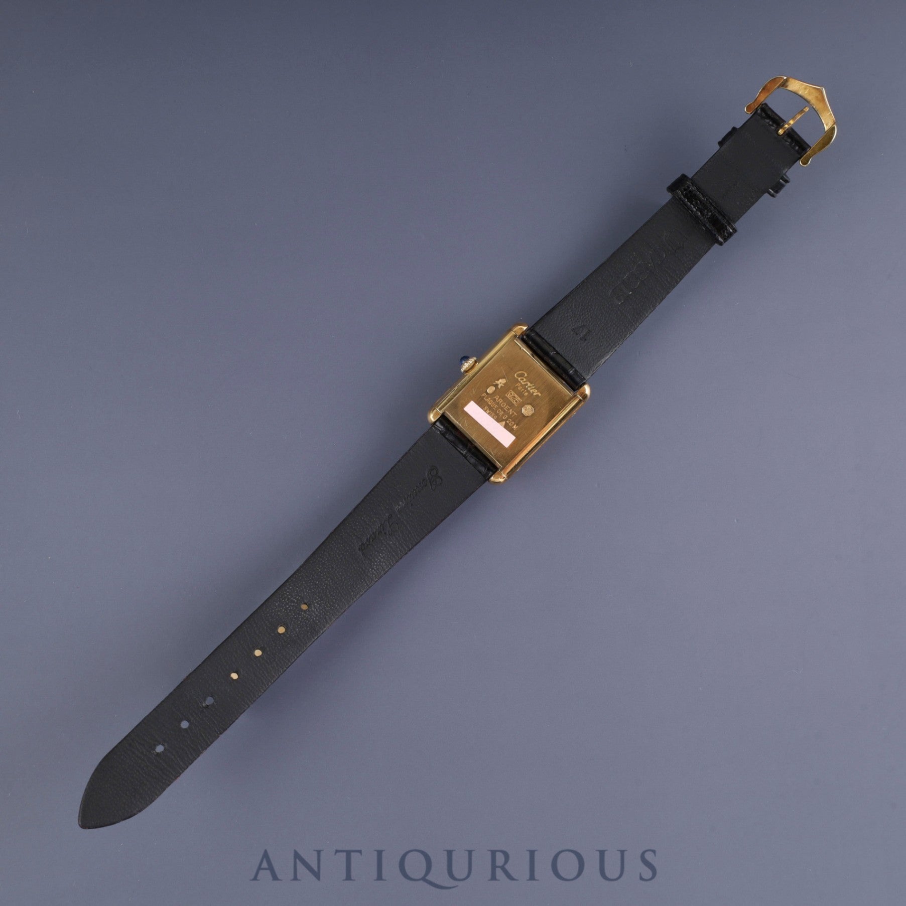Cartier Must Tank LM Manual winding Cal.78-1 SV925 Leather Genuine buckle (GP) Ivory Roman dial Overhauled