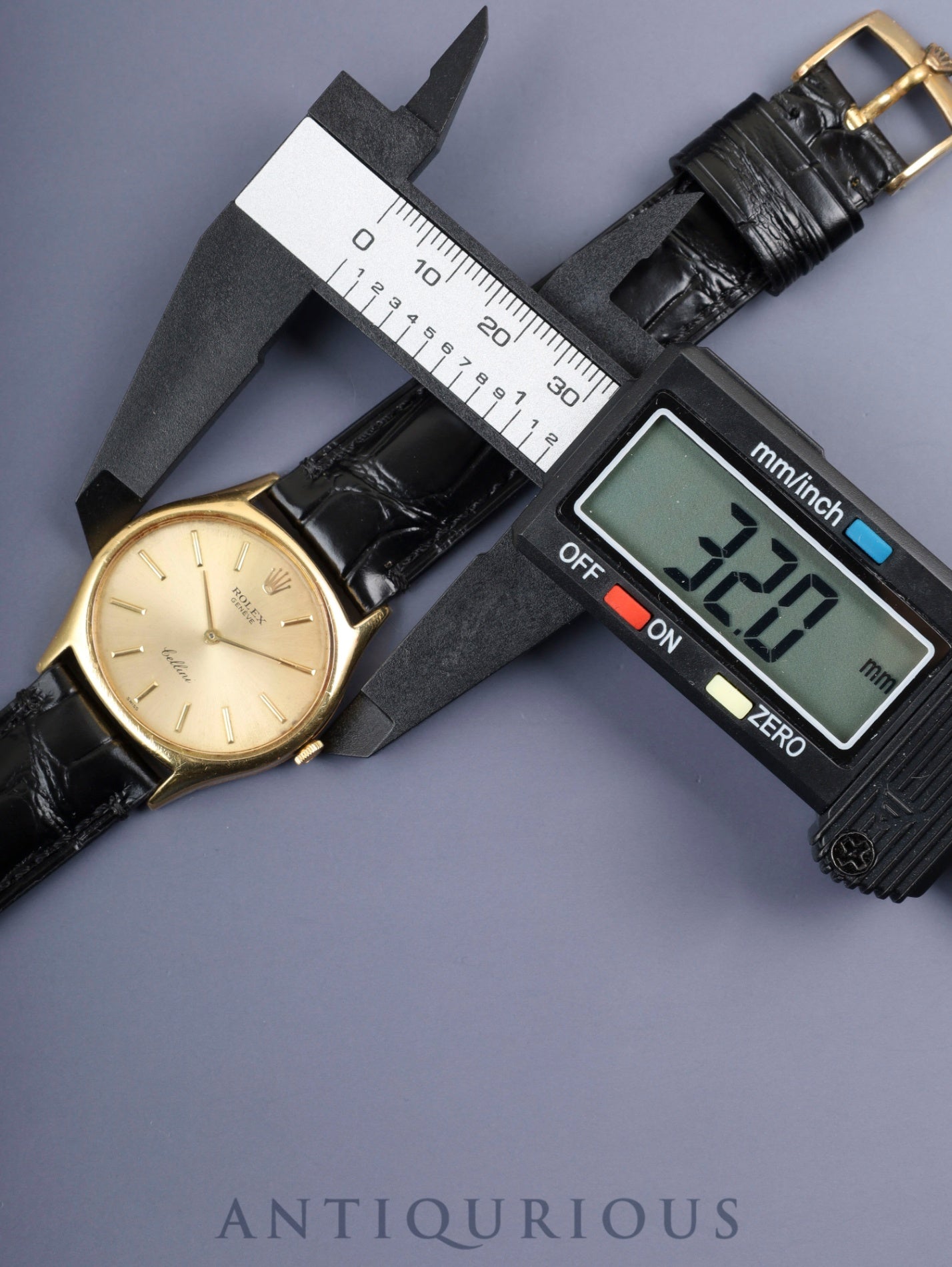 ロレックス チェリーニ 3809 手巻き Cal.1600 750YG 革 純正尾錠(GP) シャンパン文字盤 30番台(1970年)オーバーホール済み