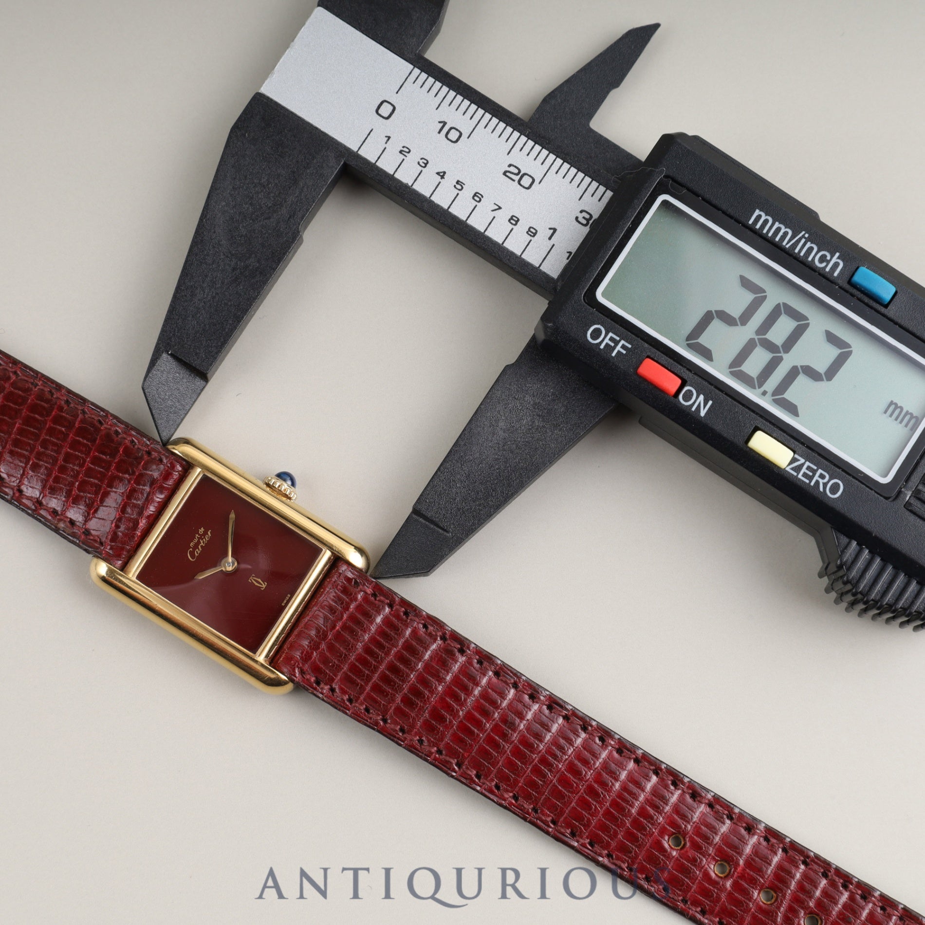 Cartier Must Tank SM Manual winding SV925 Genuine leather strap Genuine buckle (GP) Garnet dial Bordeaux dial Overhauled