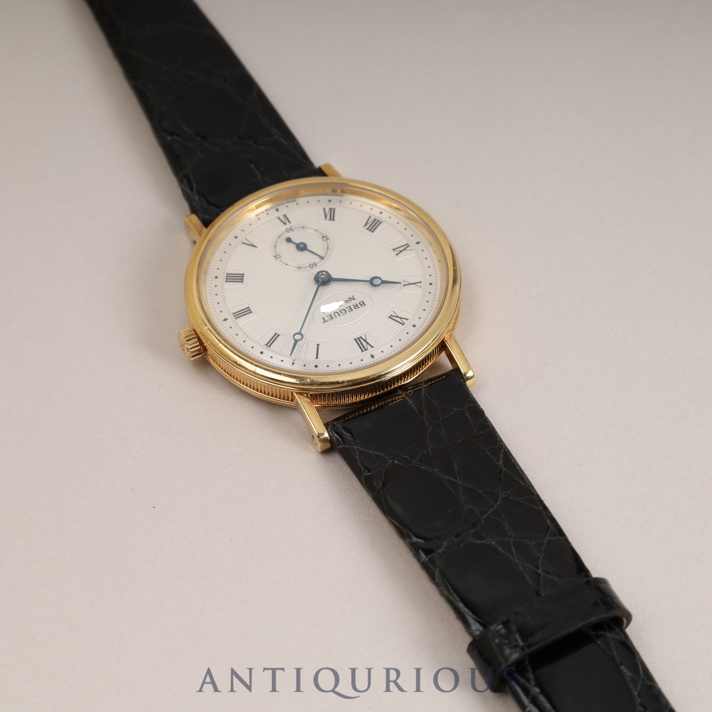 ブレゲ 3917 クラシック 3917 手巻き Cal.818/5 750YG 革 純正尾錠(750)シルバー文字盤 箱