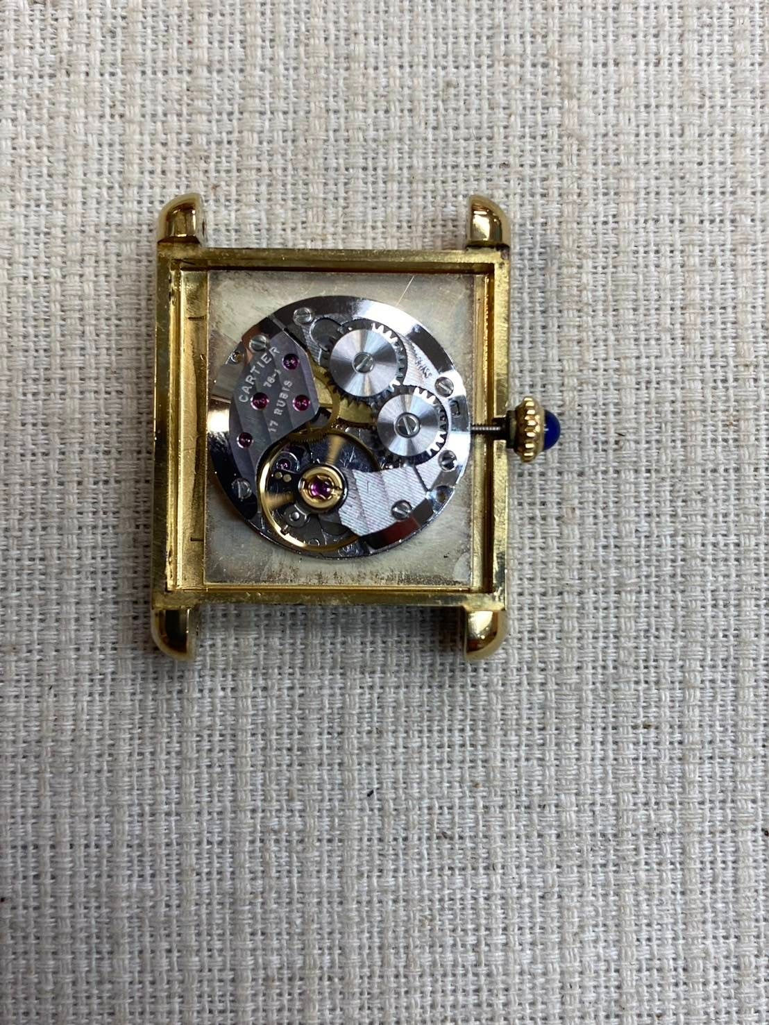 Cartier Must Tank LM Manual Winding Cal.78-1 SV925 Leather Ivory Dial Box Warranty (1982)