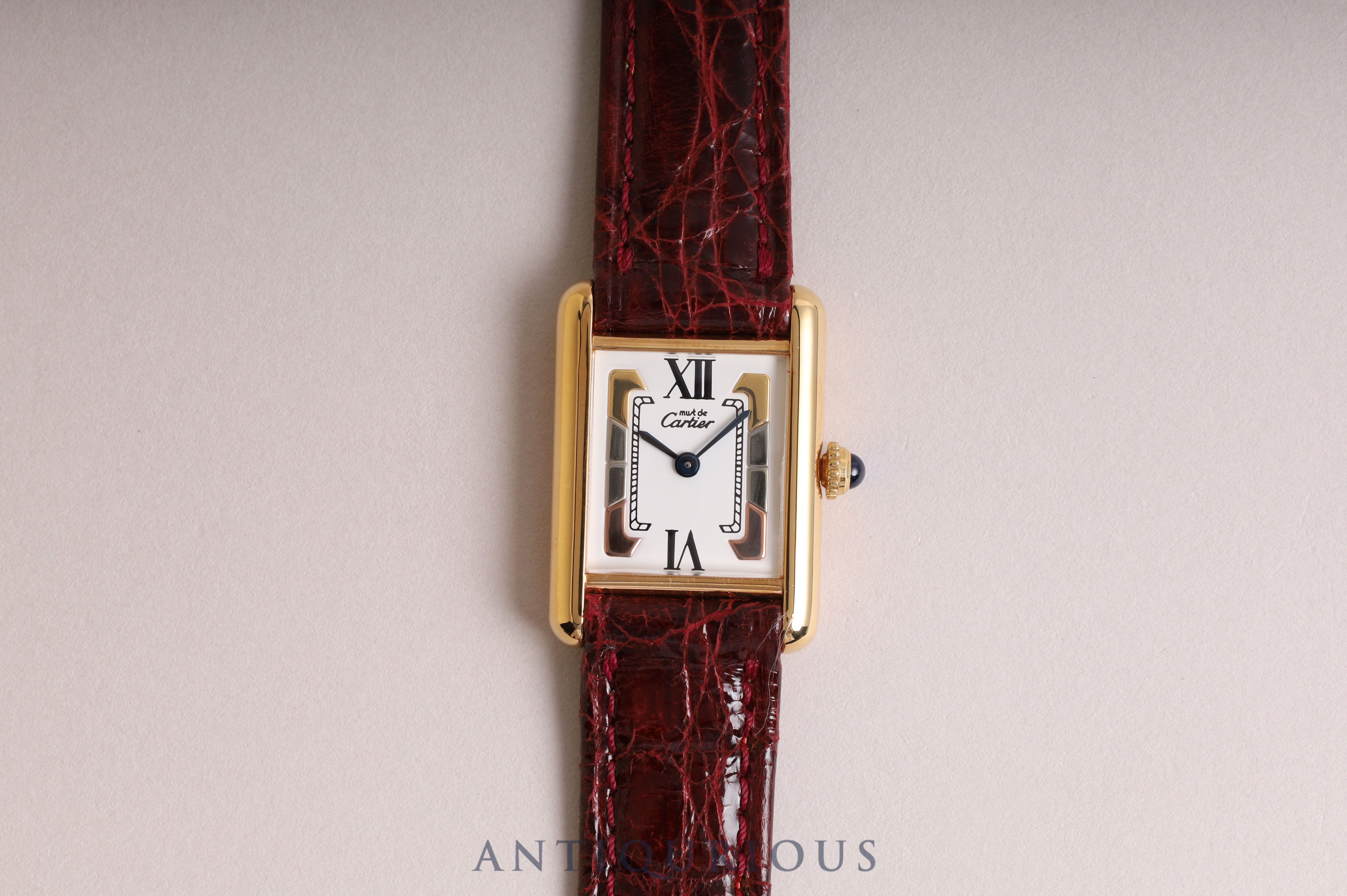 Cartier Must Tank SM QZ Trinity Dial D Buckle
