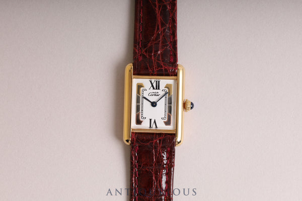 Cartier Must Tank SM QZ Trinity Dial D Buckle