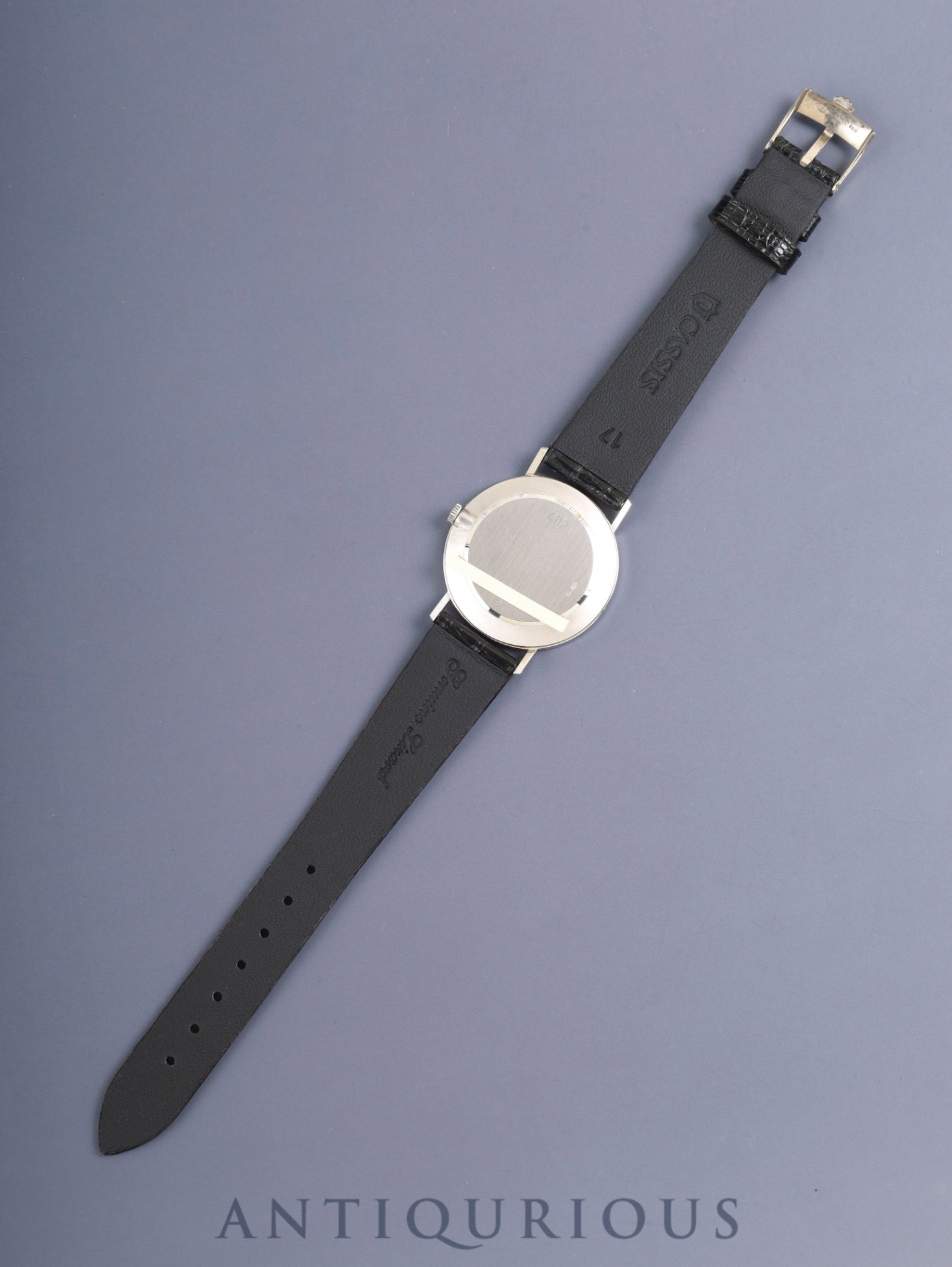 ロレックス チェリーニ 4112/9 手巻き Cal.1601 750WG 革 純正ピンバックル(750WG)シルバー文字盤 W番台(1994-1995年) 保証書(1996年)冊子 オーバーホール済み