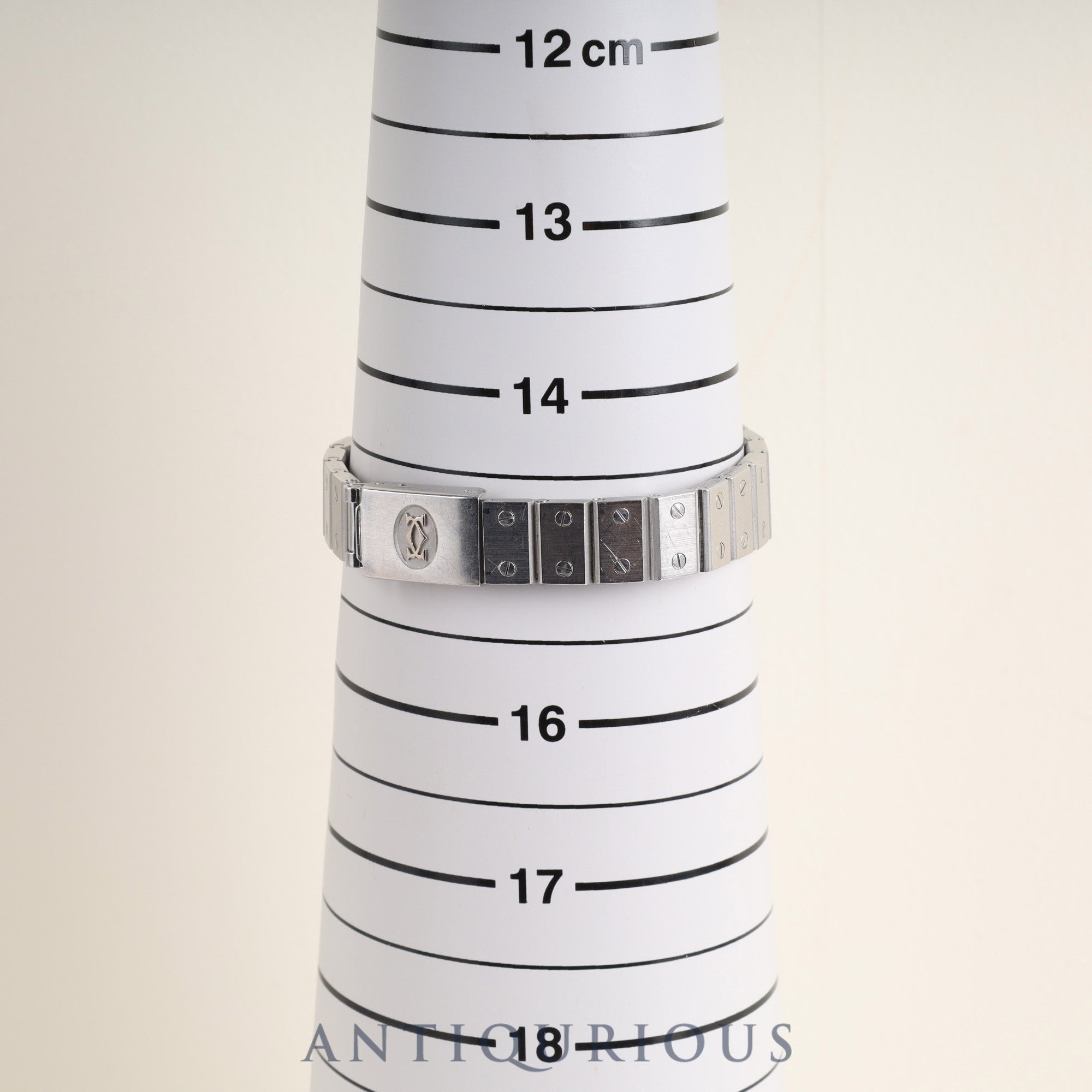 カルティエ サントス ヴァンドーム SM 8192 クォーツ SS SS ゴースト(グレー)文字盤 カルティエブティックにてコンプリートサービス(フルメンテナンス)済み