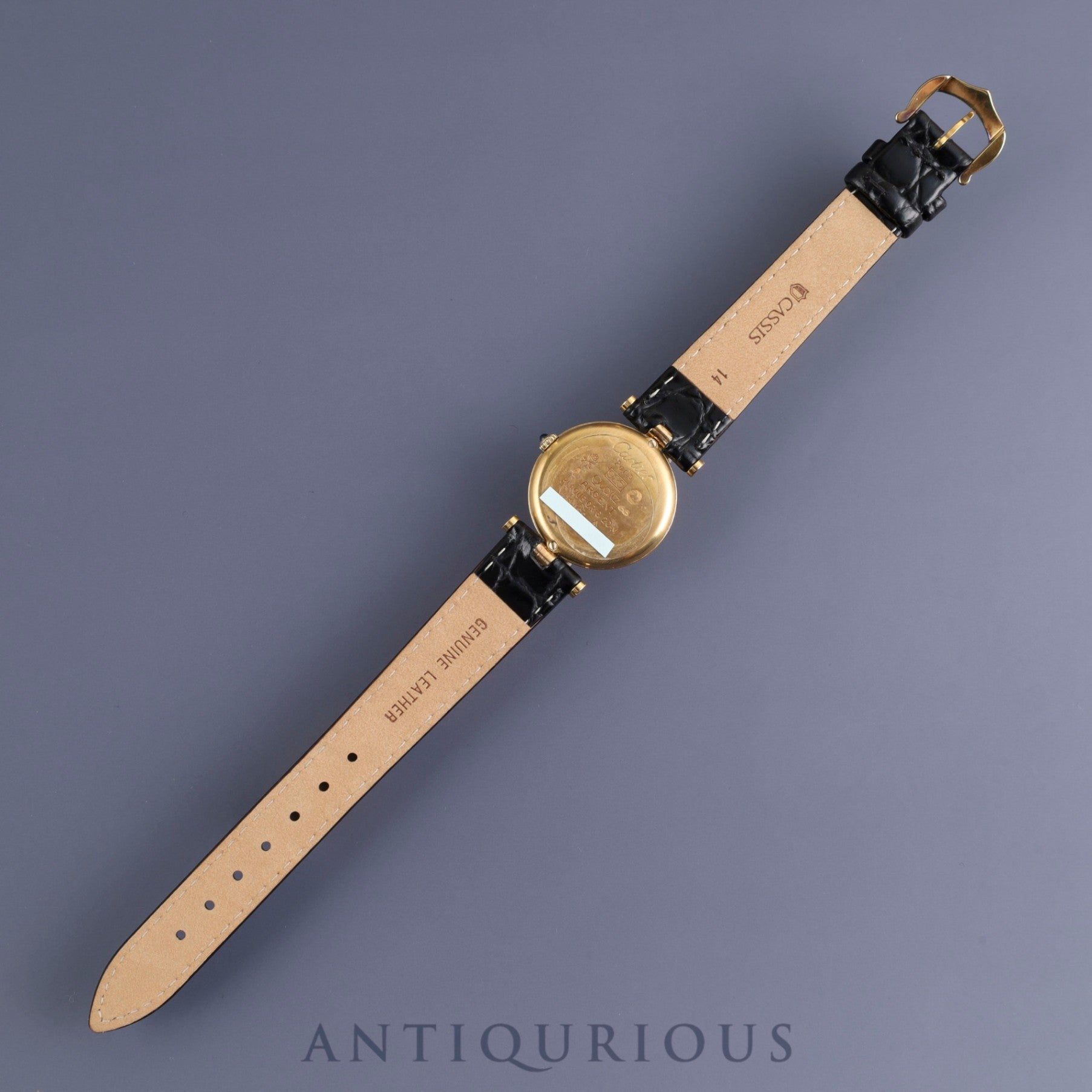Cartier Must Vendome VLC SM 84978913 Quartz Cal.81 SV925 Leather Genuine Buckle (GP) Black Roman Dial Warranty (1983) Overhauled