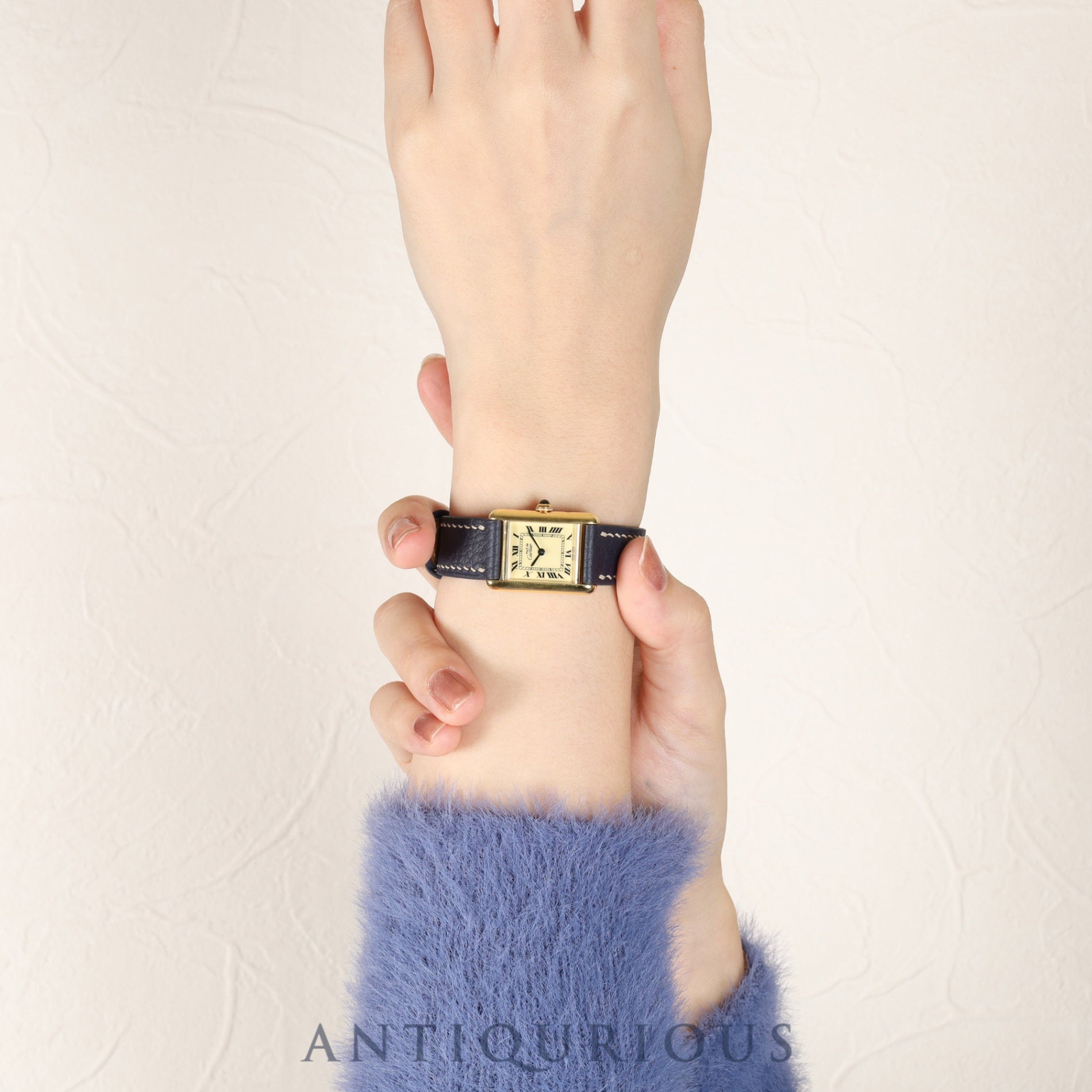 カルティエ マストタンク SM 5057001 クォーツ Cal.- SV925 革 純正尾錠(GP)アイボリーローマン文字盤 カルティエブティックにてコンプリートサービス(フルメンテナンス)済み 新品仕上げ済み