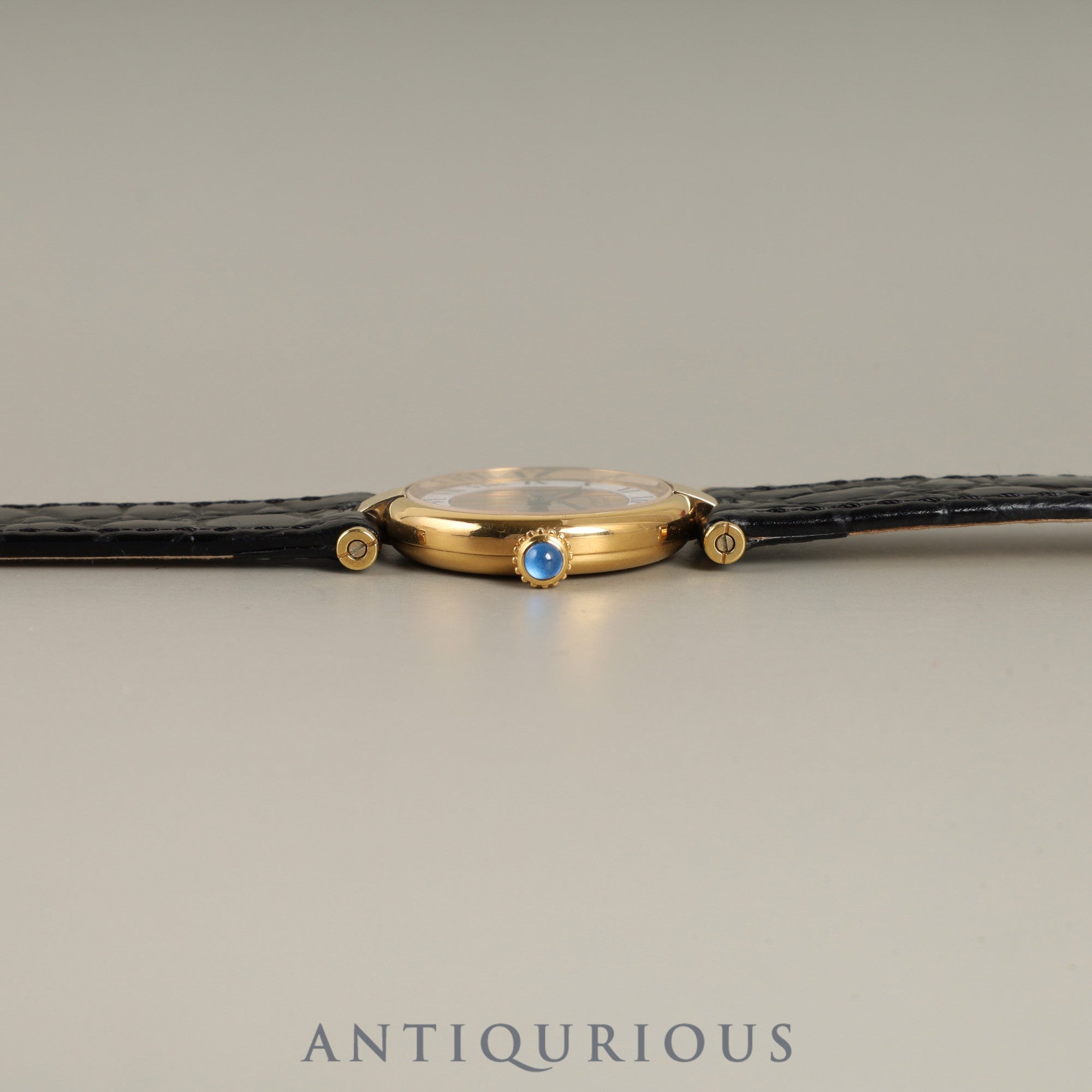 カルティエ マスト ヴァンドーム VLC SM 590004 クォーツ Cal.90 SV925 革 純正尾錠(GP) フロントトリニティ文字盤 箱 タグ 冊子 保証書(1990年) オーバーホール済み