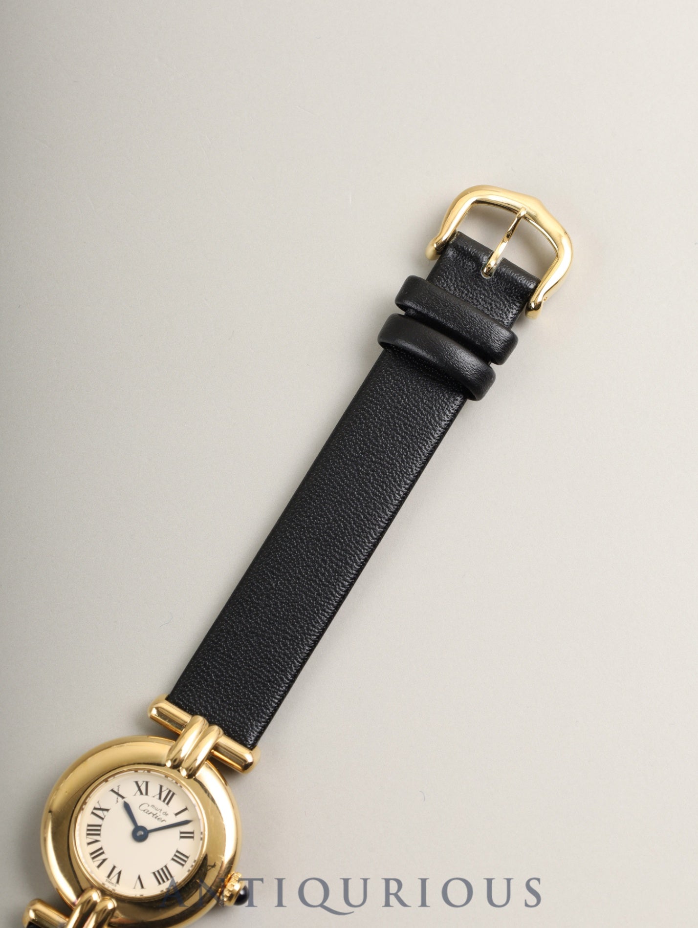 カルティエ マストコリゼ W1000653 / 1902 クォーツ SV925 革 純正ピンバックル(GP)アイボリーローマン文字盤 カルティエブティックにてコンプリートサービス済み
