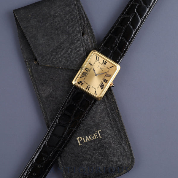 Piaget Rectangular 9297 Manual winding Cal.9P1 750 Leather Genuine buckle (750) Gold Roman dial 23 x 28mm Storage bag Overhauled