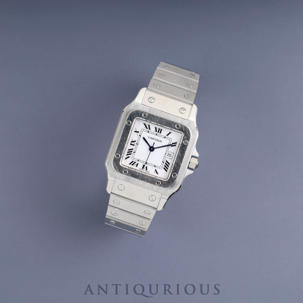 カルティエ サントス ガルベ LM 81036188 / 1553 自動巻き SS SS ホワイトローマン文字盤 カルティエブティックにてコンプリートサービス・ミドルケース交換済み