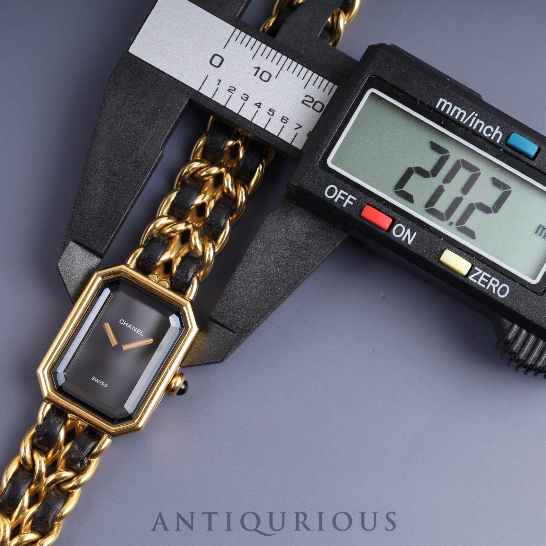 Chanel Premiere L H0001 Quartz Cal.976.001 GP GP/Leather Black Dial Overhauled