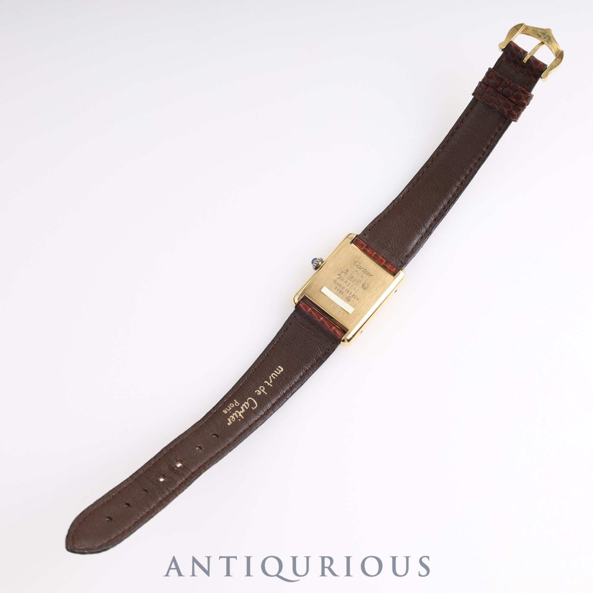 Cartier Must Tank LM Manual Winding SV925 Genuine Buckle (GP) Genuine Belt Ivory Roman Dial