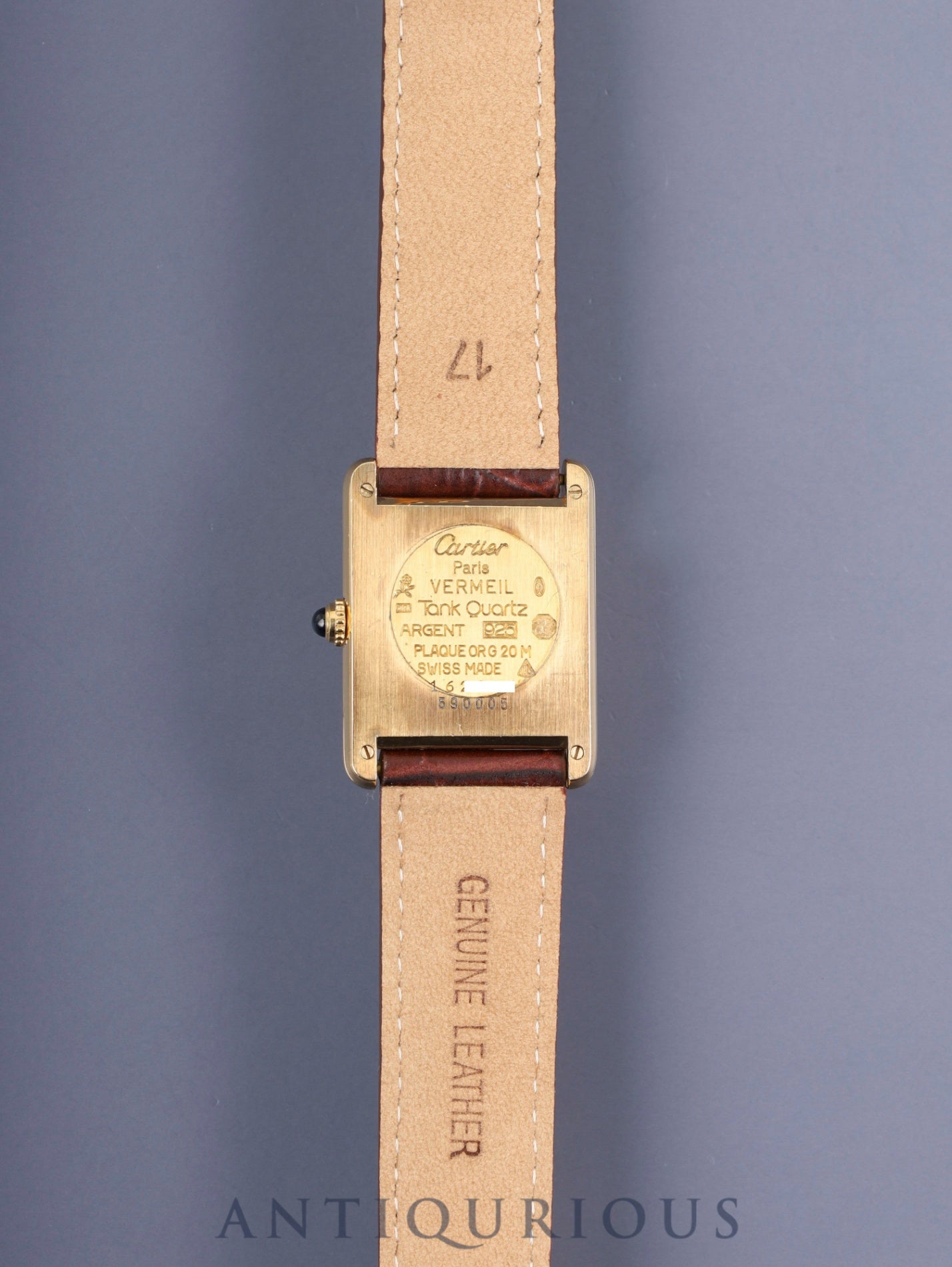 カルティエ マストタンク LM 590005 クォーツ Cal.690 SV925 革 純正Dバックル(GP) 飛びアラビアCC文字盤(SWISS表記) オーバーホール済み