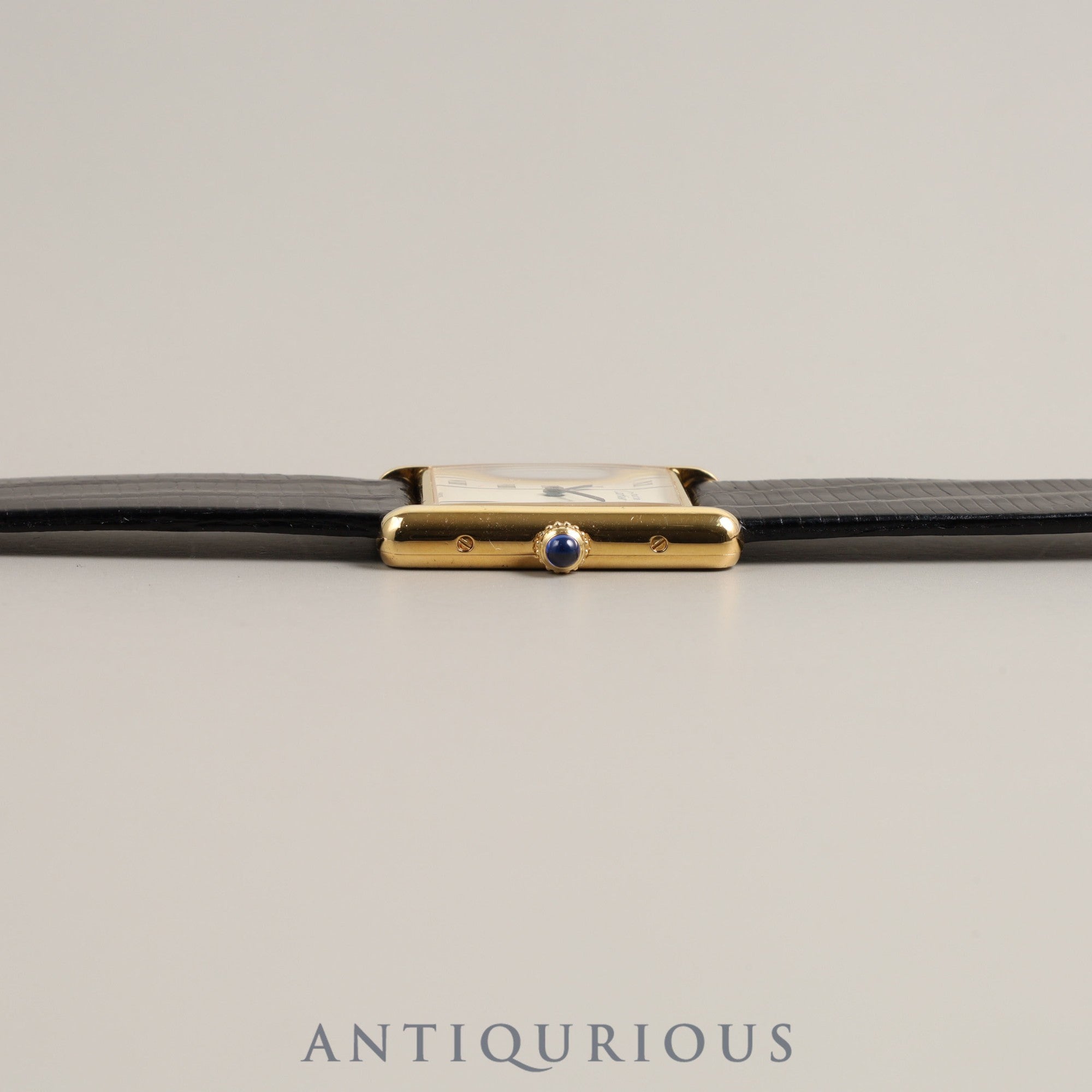 Cartier Must Tank LM QZ 590005 Cal.690 SV925 Leather Genuine Buckle (GP) Vertical Roman Dial Overhauled