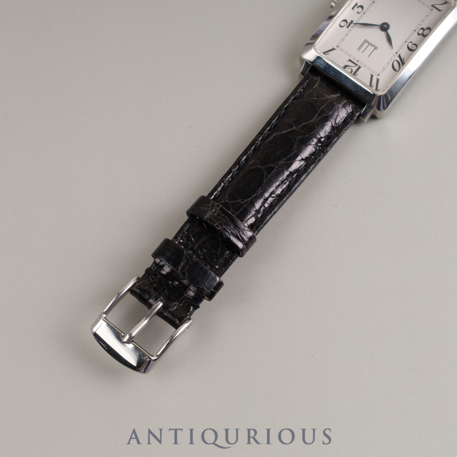 Dunhill Centenary, manual winding, stainless steel, leather, silver dial, overhauled