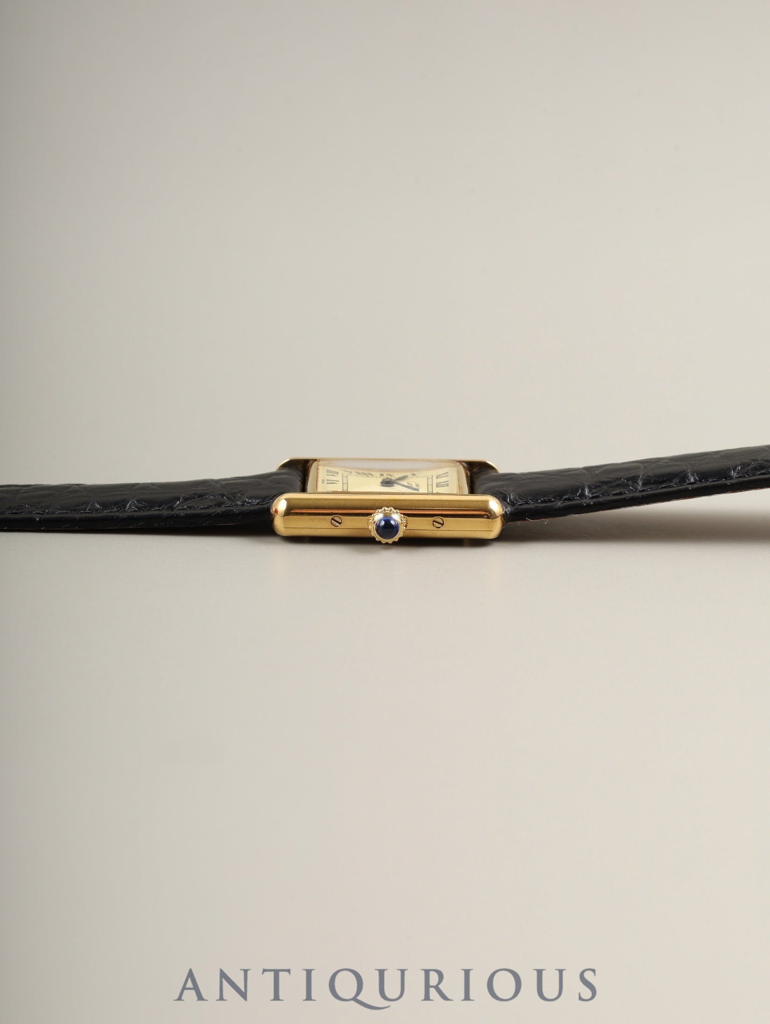 カルティエ マストタンク SM W1003154 / 1613 クォーツ Cal.057 SV925 革 純正Dバックル(GP) アイボリーローマン文字盤 箱 オーバーホール済み