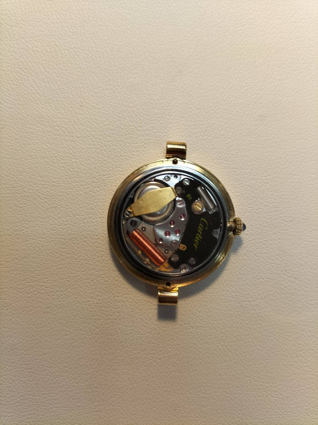 Cartier Must Vendome VLC SM 84978913 Quartz Cal.81 SV925 Leather Genuine Buckle (GP) Black Roman Dial Warranty (1983) Overhauled