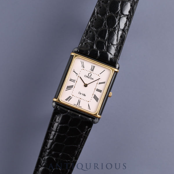 オメガ デ・ヴィル MR 191.0021 クオーツ Cal.1450 SS 革 純正尾錠(GP)ホワイト文字盤 オーバーホール済み