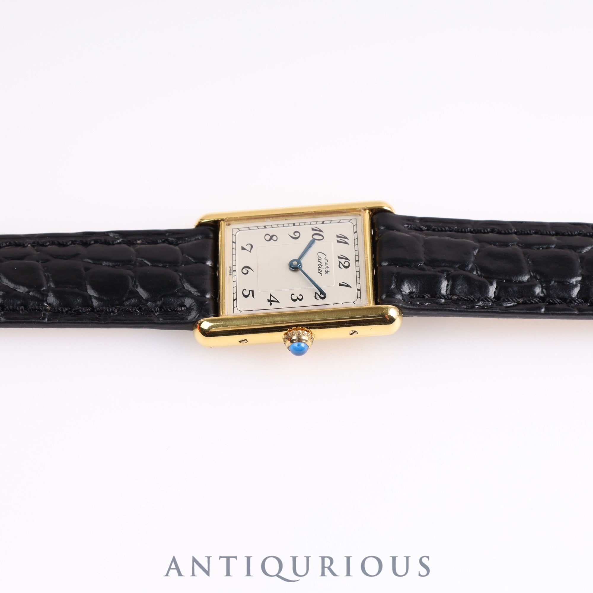 Cartier Must Tank LM QZ 590005 Arabic Dial SV925 Leather