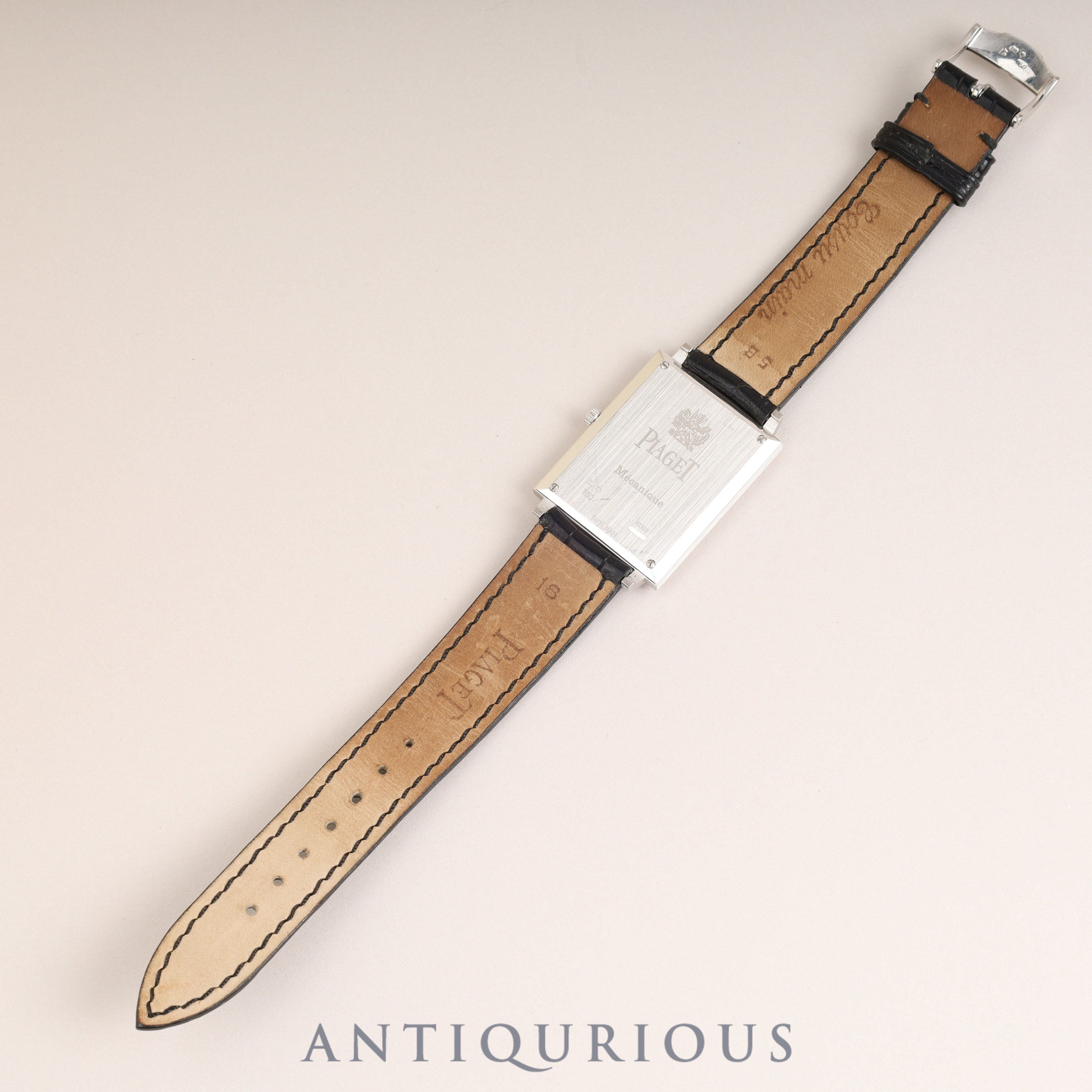 ピアジェ 1967 スクエア 90300 手巻き Cal.430P WG 革 純正尾錠(750)ブラックアラビア文字盤 オーバーホール済み