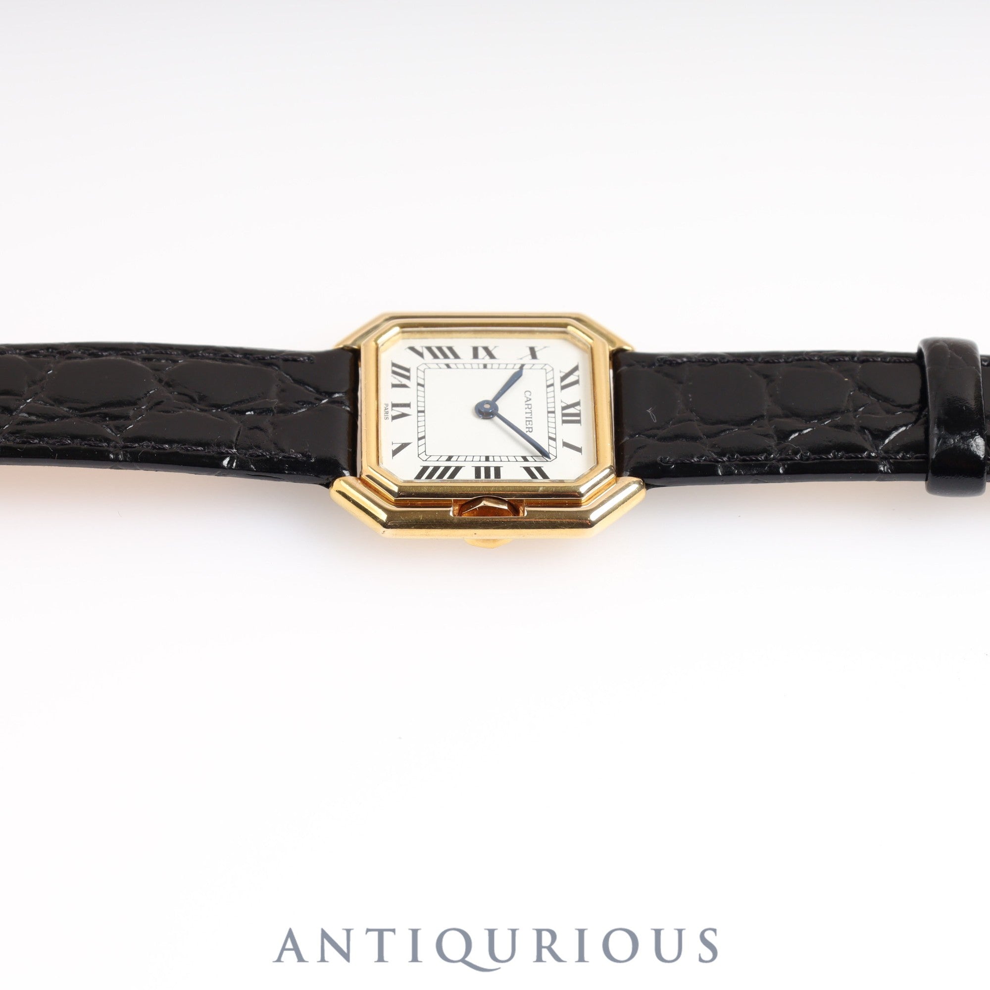 Cartier Santur LM White Dial YG Case